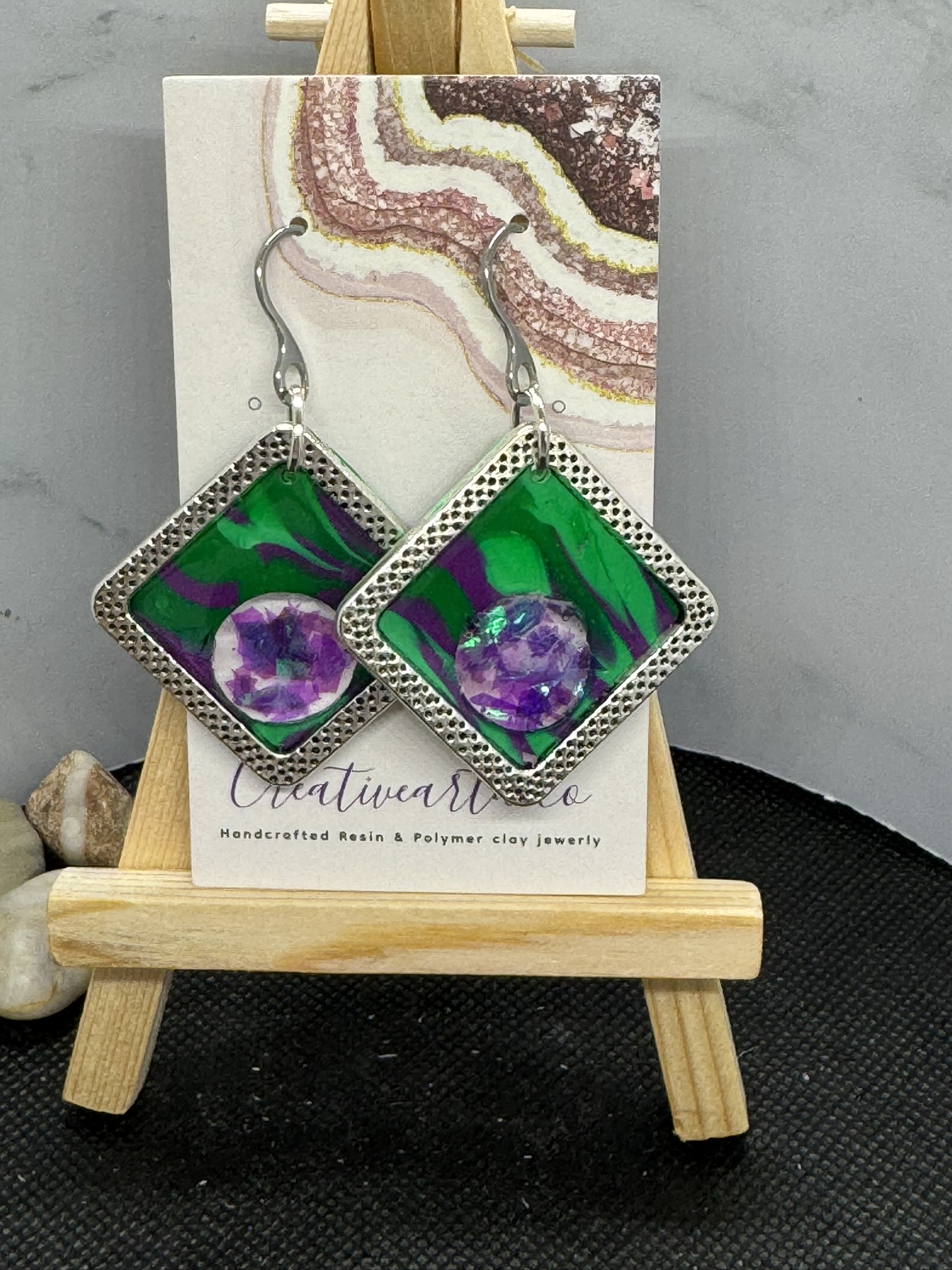 Textured Square with open resin center