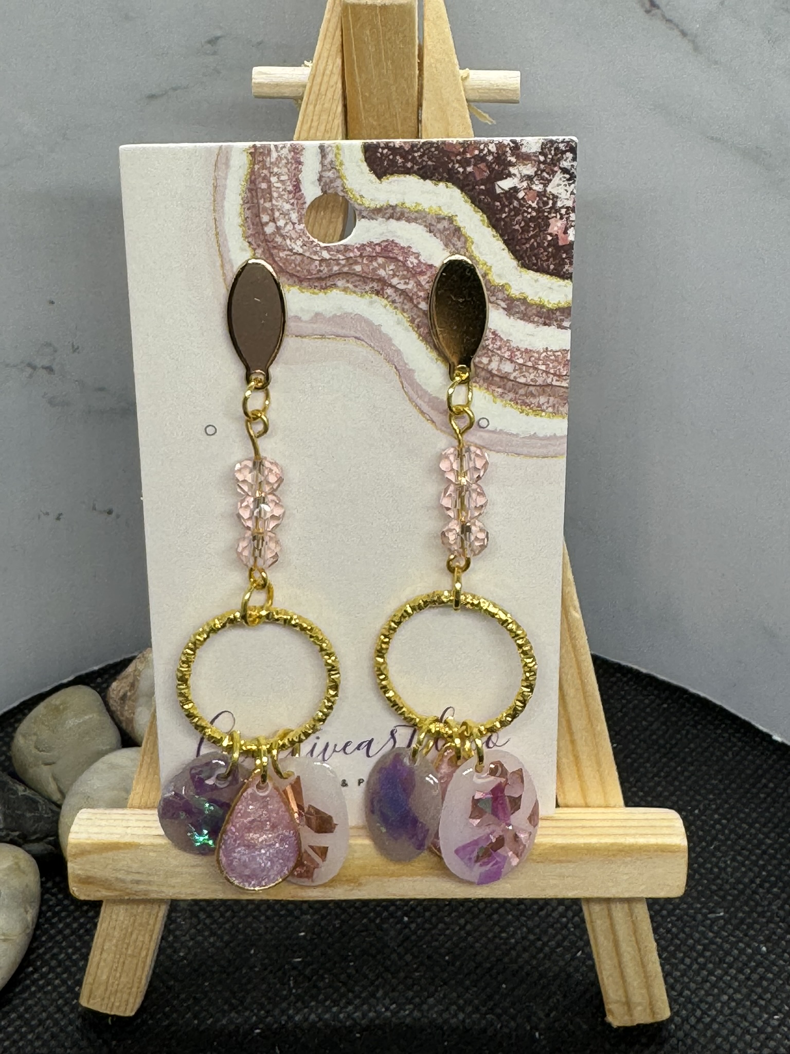 Circular Dangles with Crystal Beads