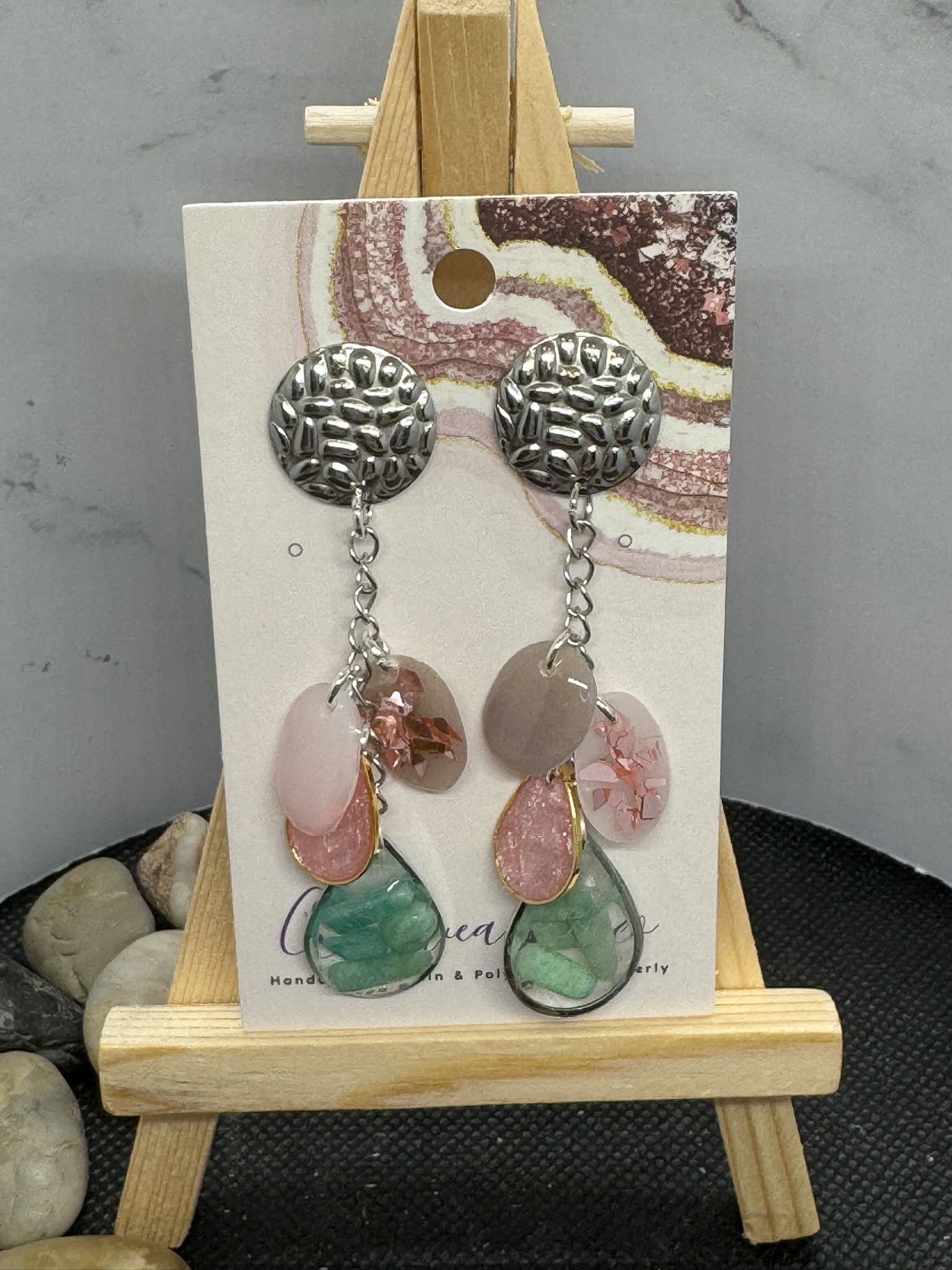 Dangle Chains with Green Abalone
