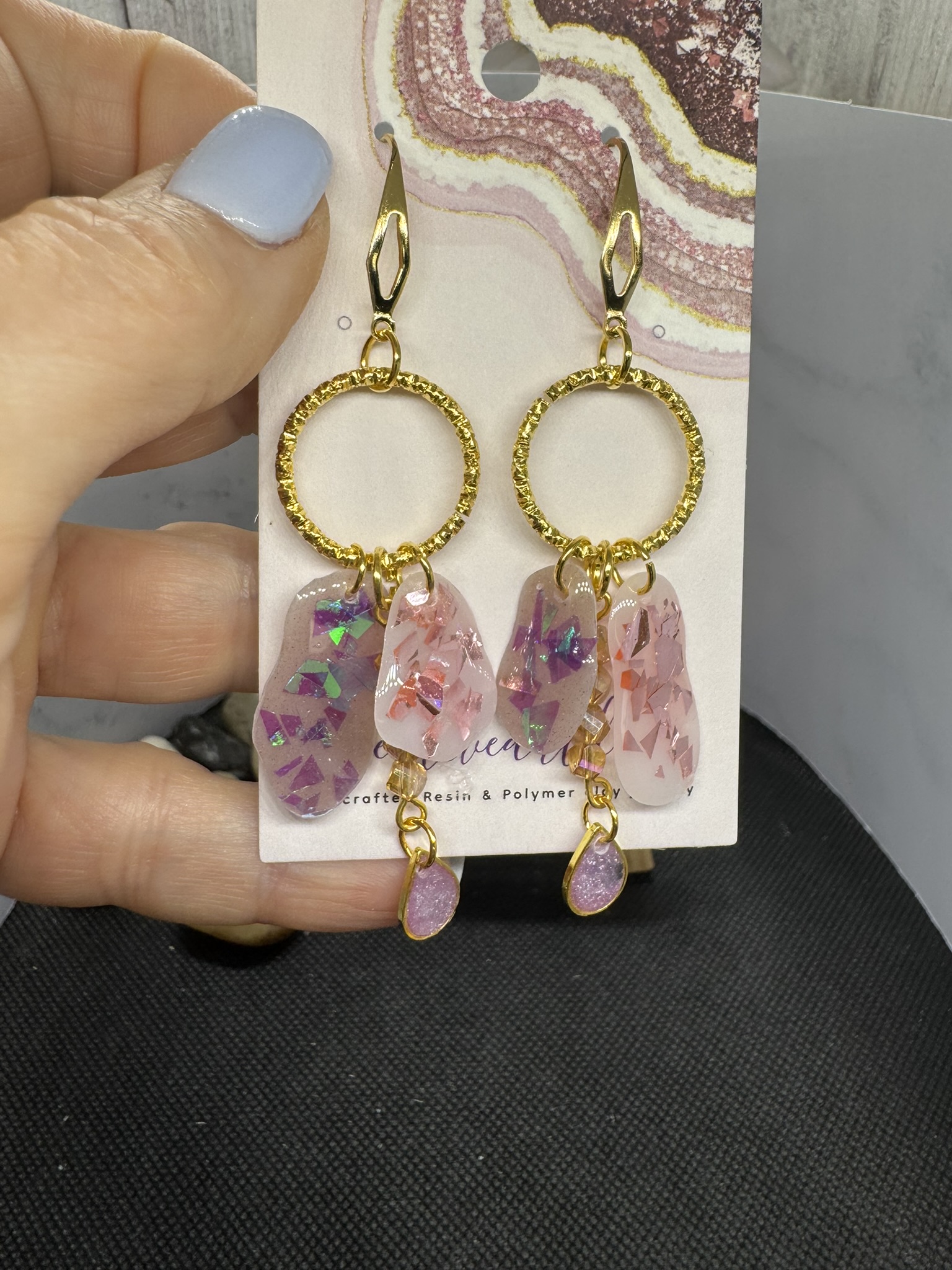 Elegant twisted Golden Dangle Earrings