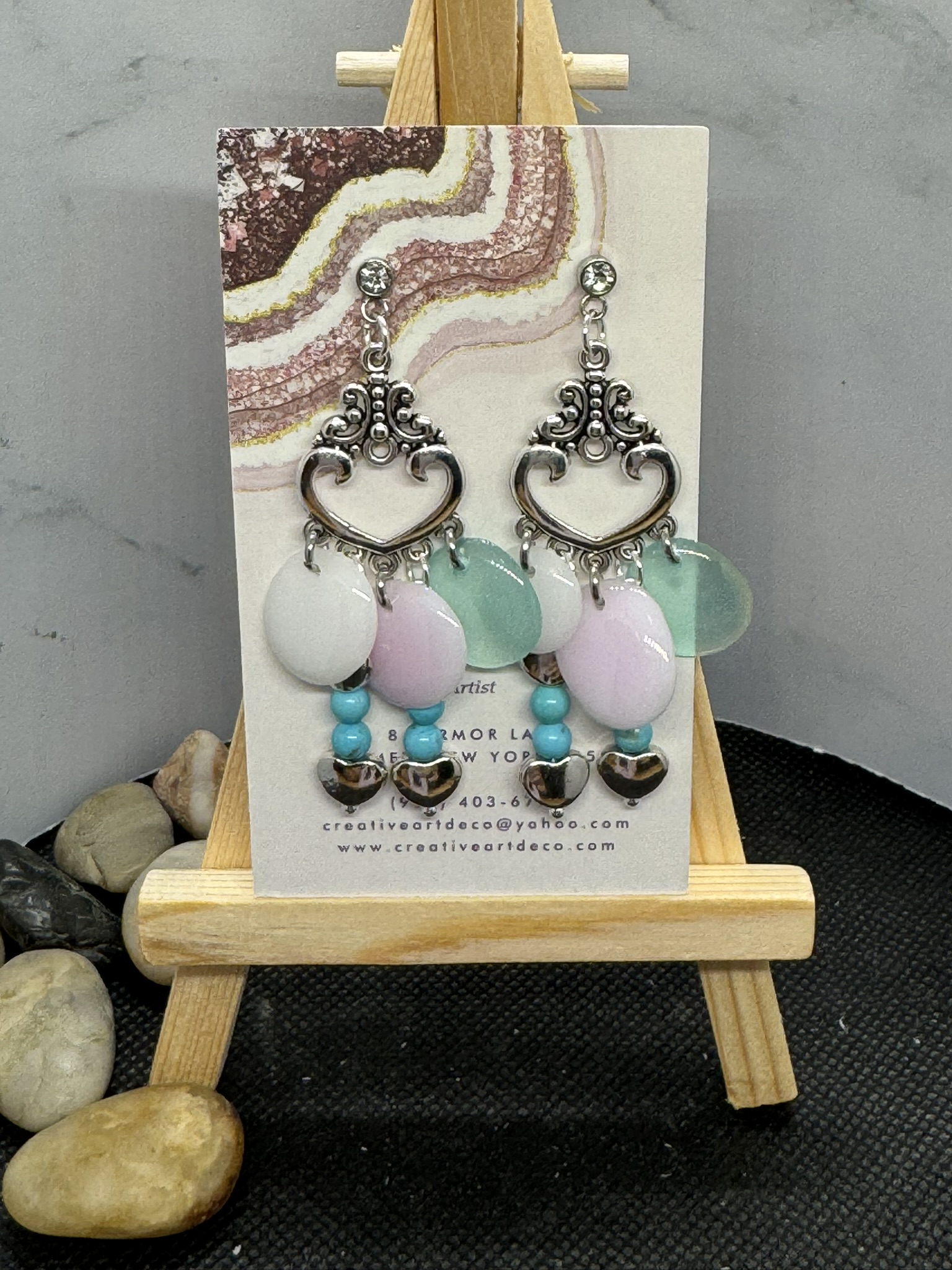 Boho Heart Drop Earrings