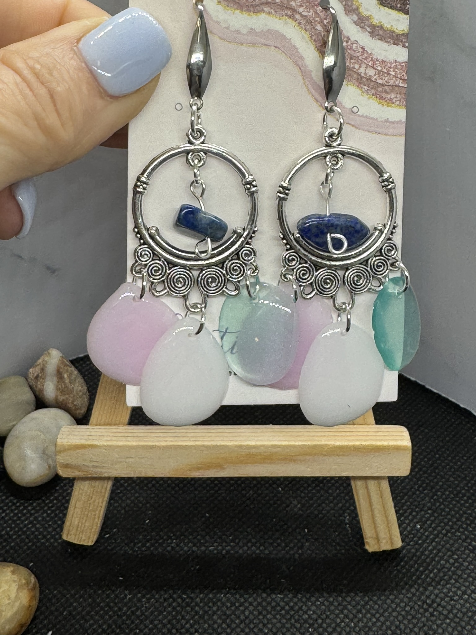 Handcrafted Boho Earrings and Blue Jasper