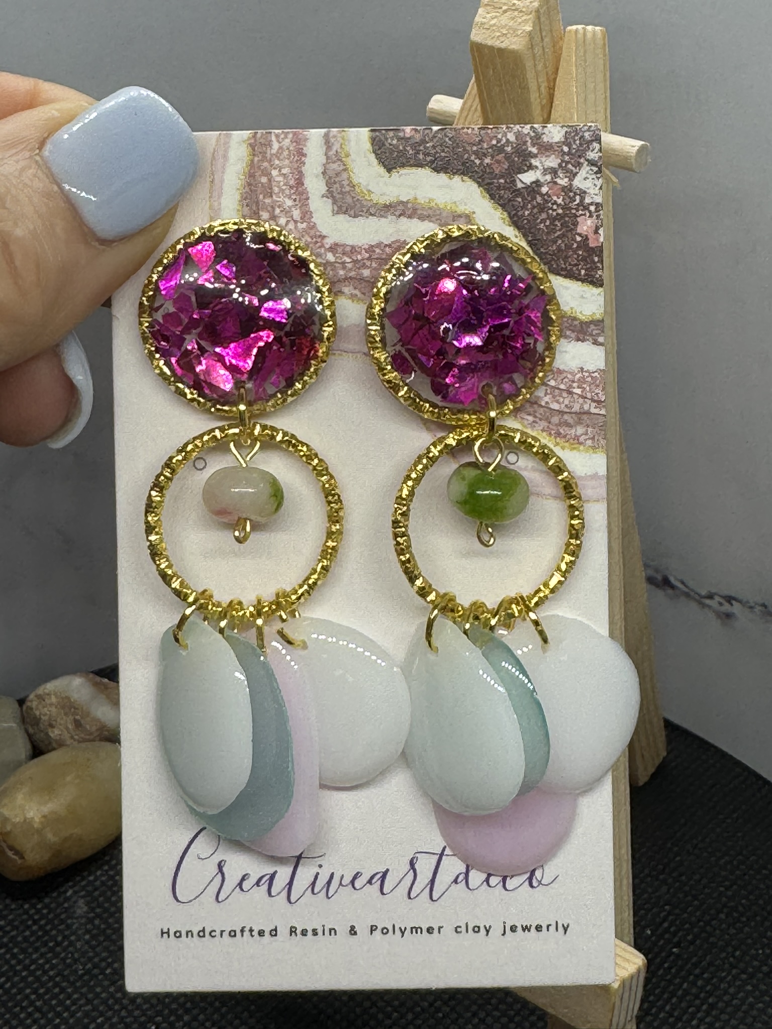 Colorful Resin Statement Earrings
