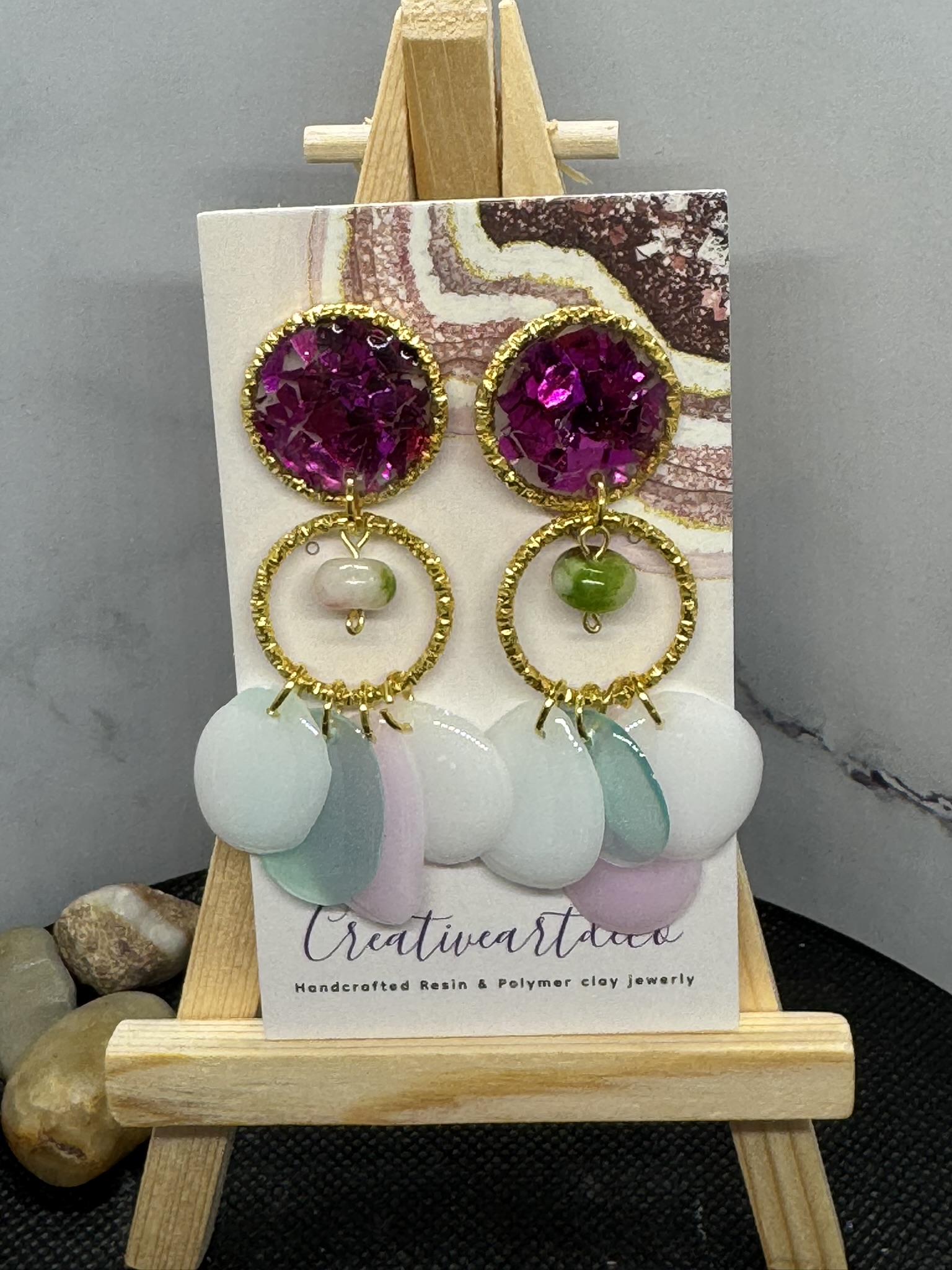 Colorful Resin Statement Earrings