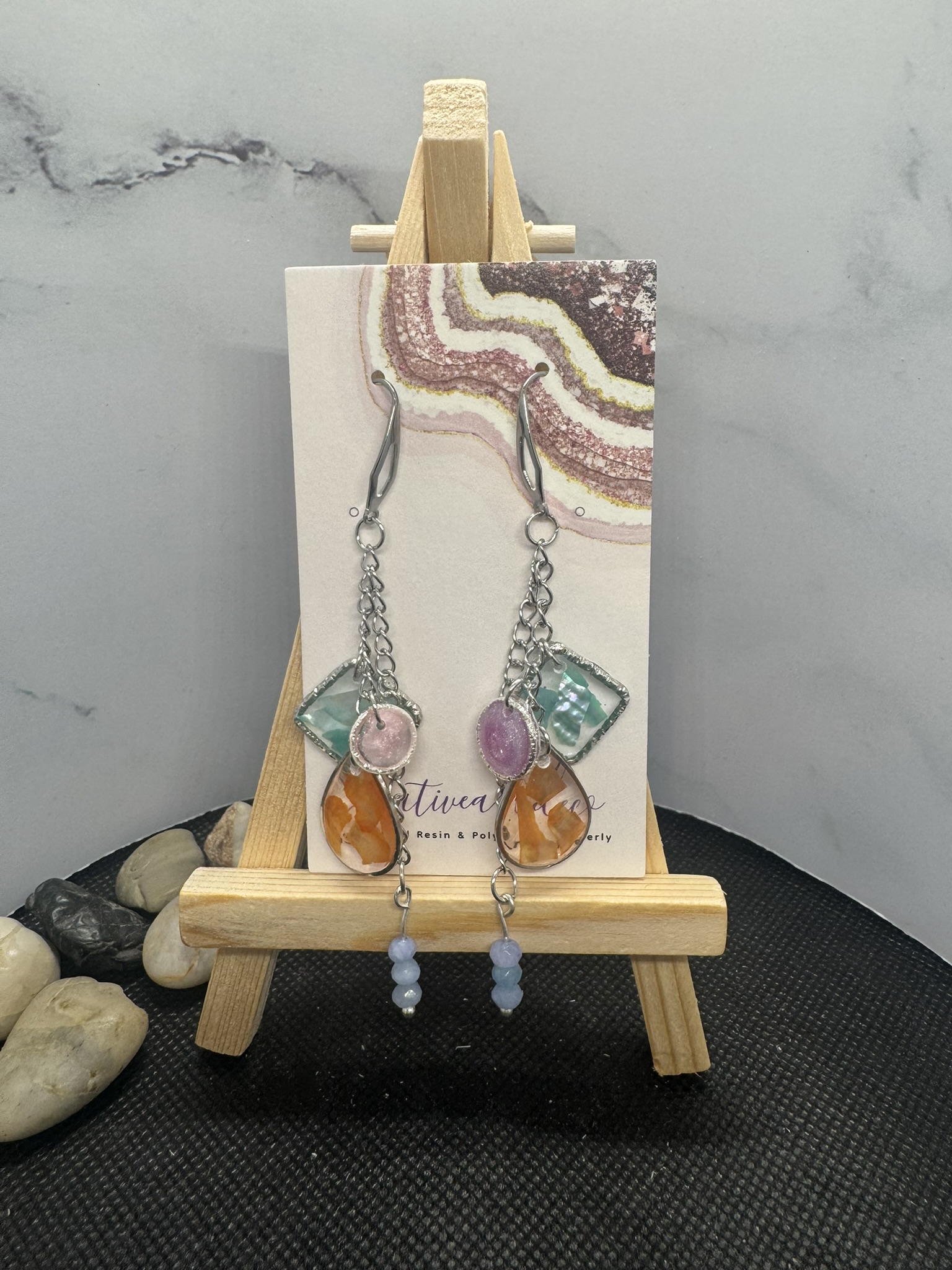 Chain Dangle and Blue Gemstones