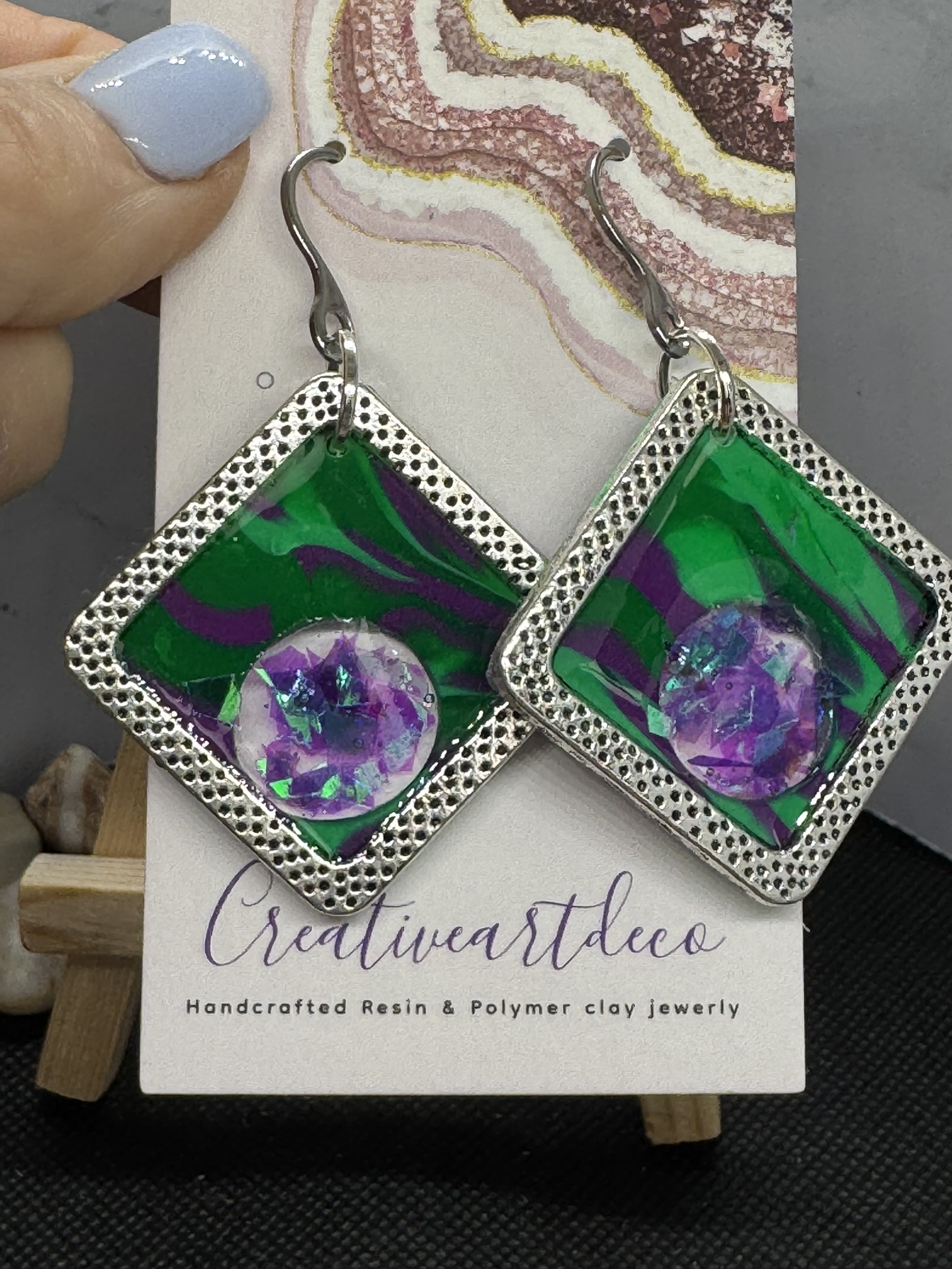 Textured Square with open resin center