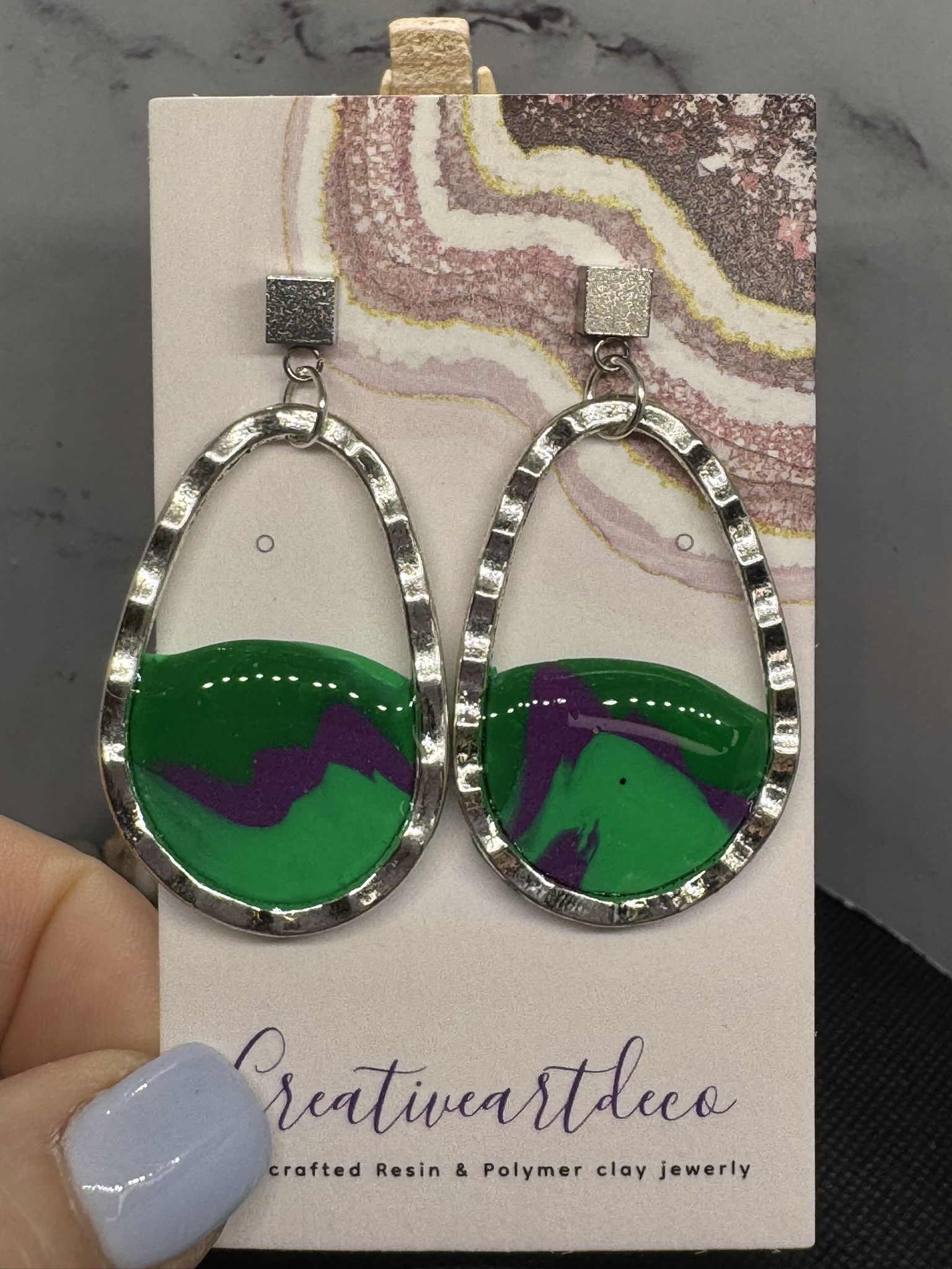 Oval Silver Dangles