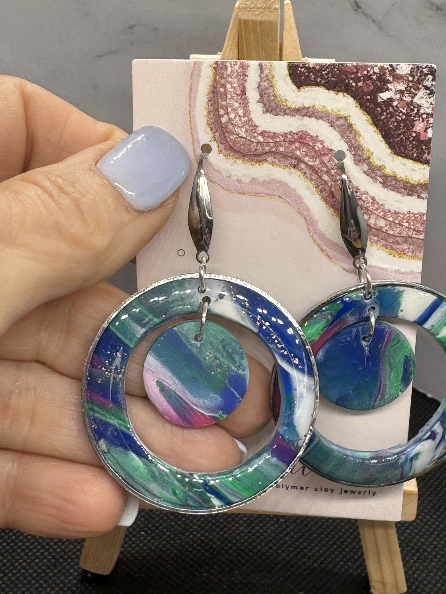 Colorful Double Circle Earrings
