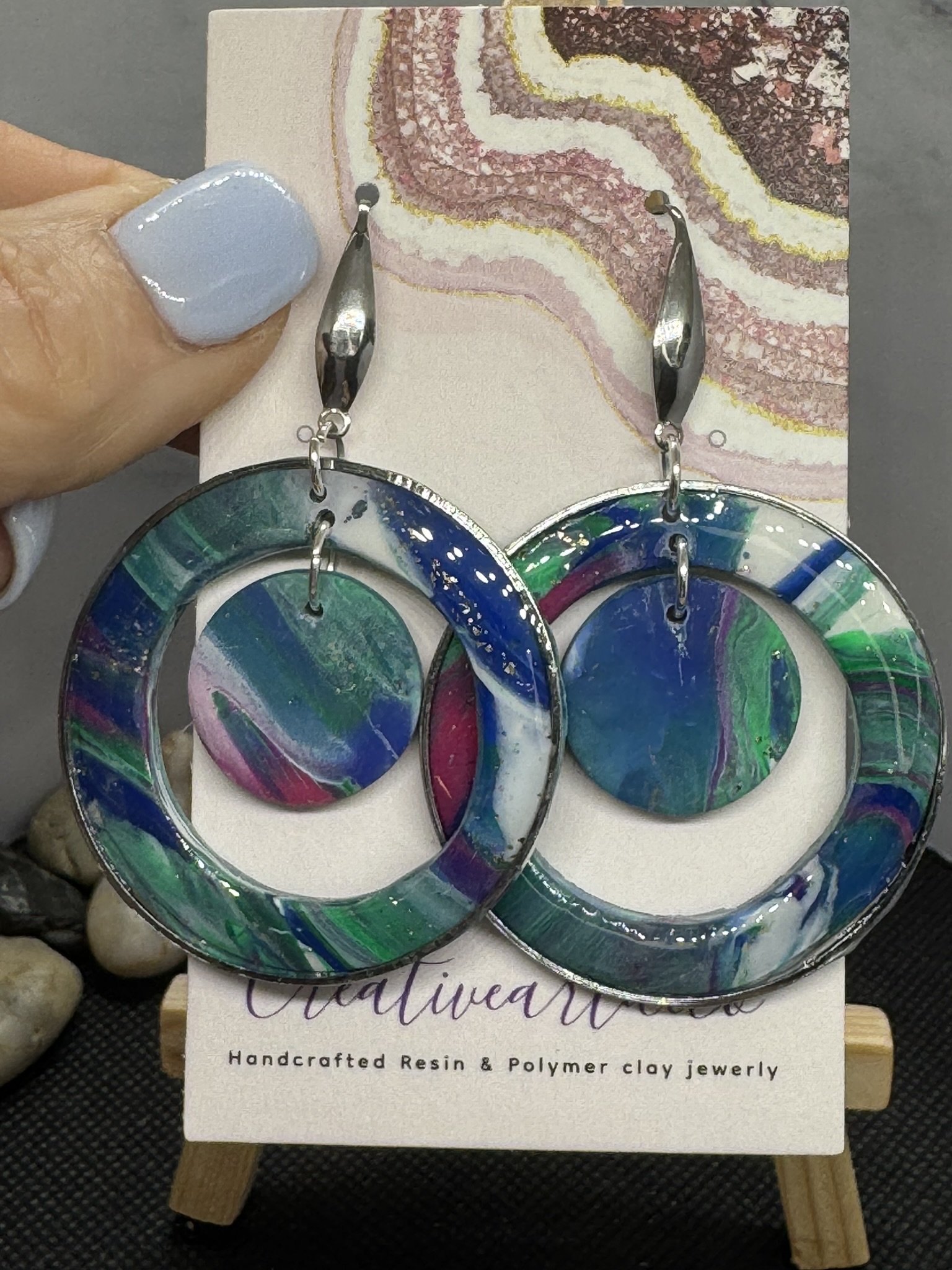 Colorful Double Circle Earrings