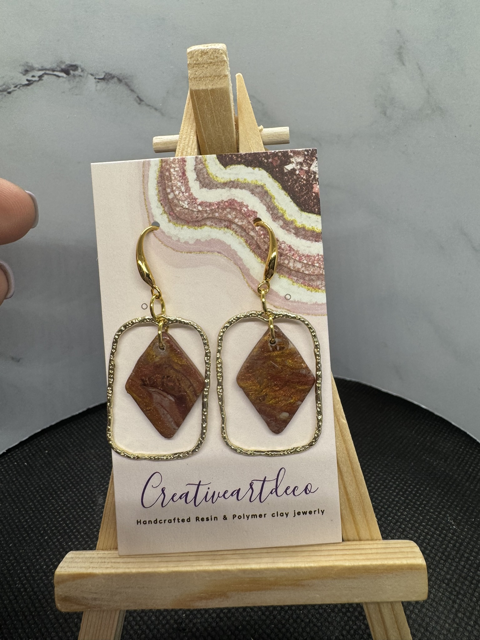 Bronze Metallic Clay Earrings