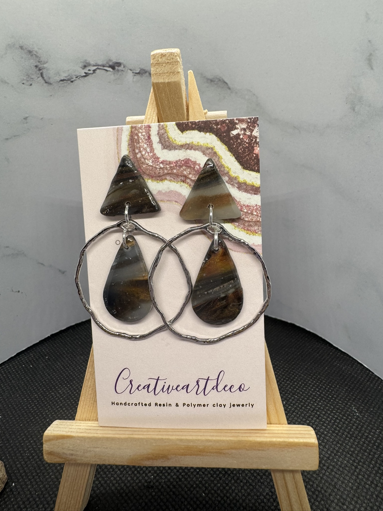 Geode Pattern Statement Earrings
