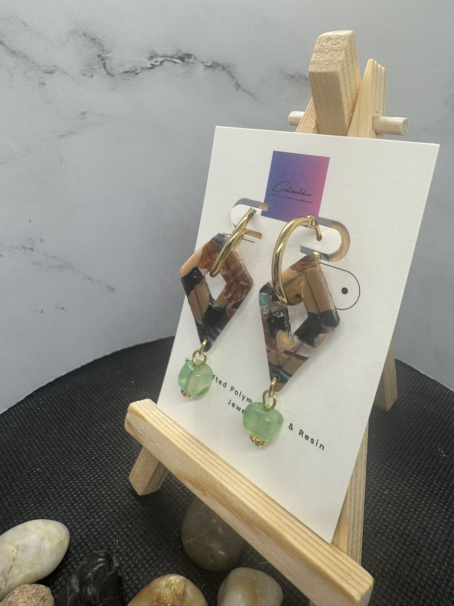 Faux Stone and Gemstone Earrings