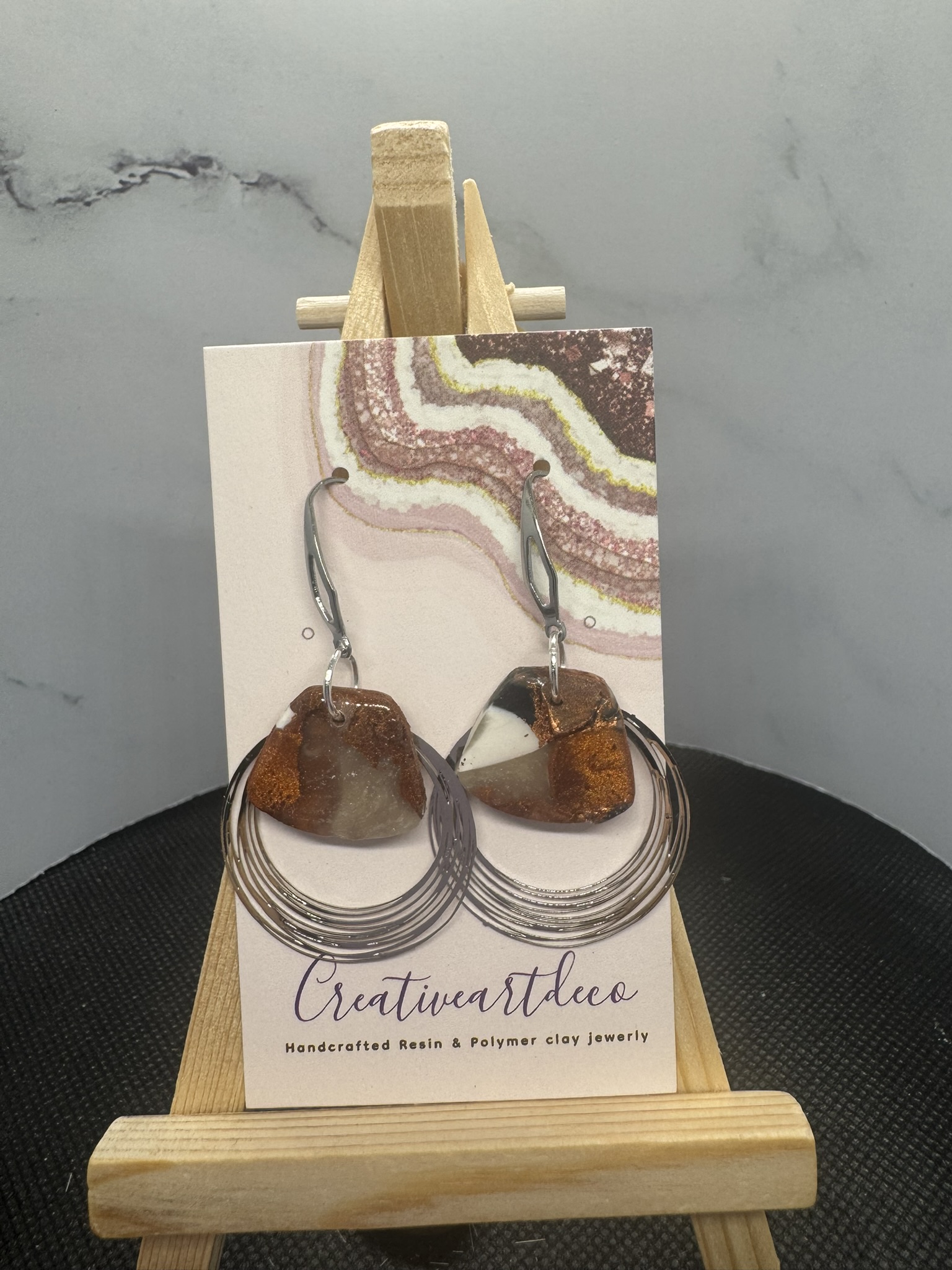 Metallic Bronx Faux Stone Dangles