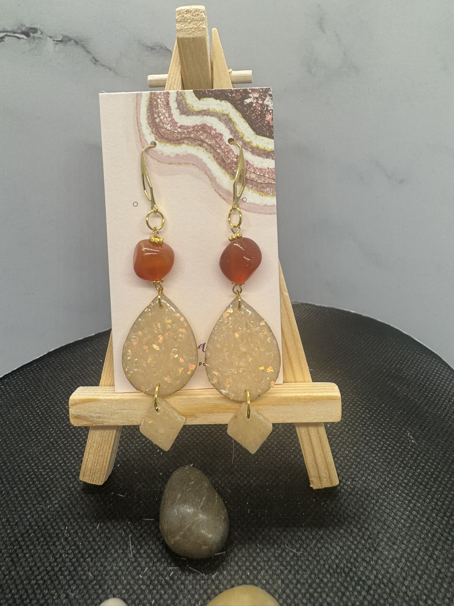 Faux Opal and Gemstone Dangles