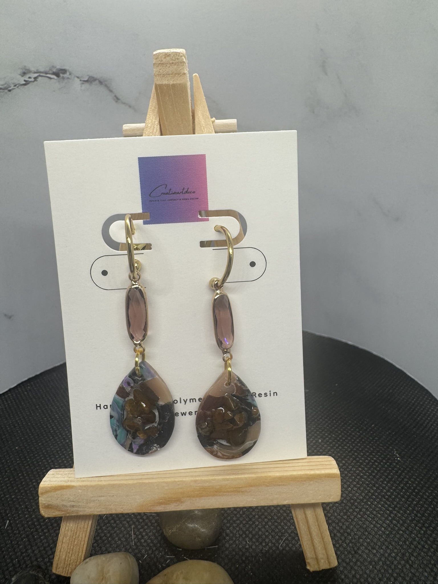 Tiger Eye and Glass Bead Dangles