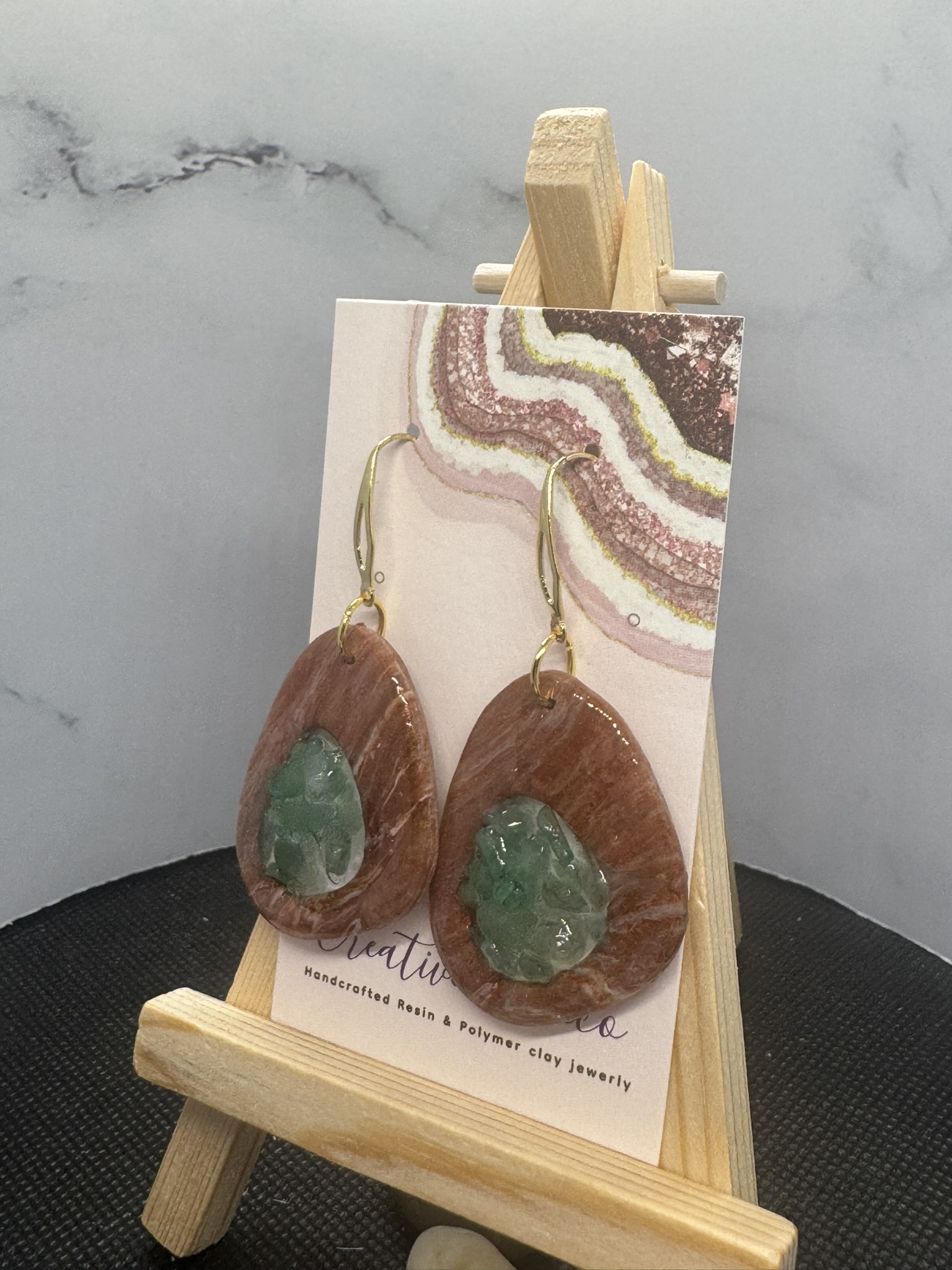 Green Aventurine Clay Dangles