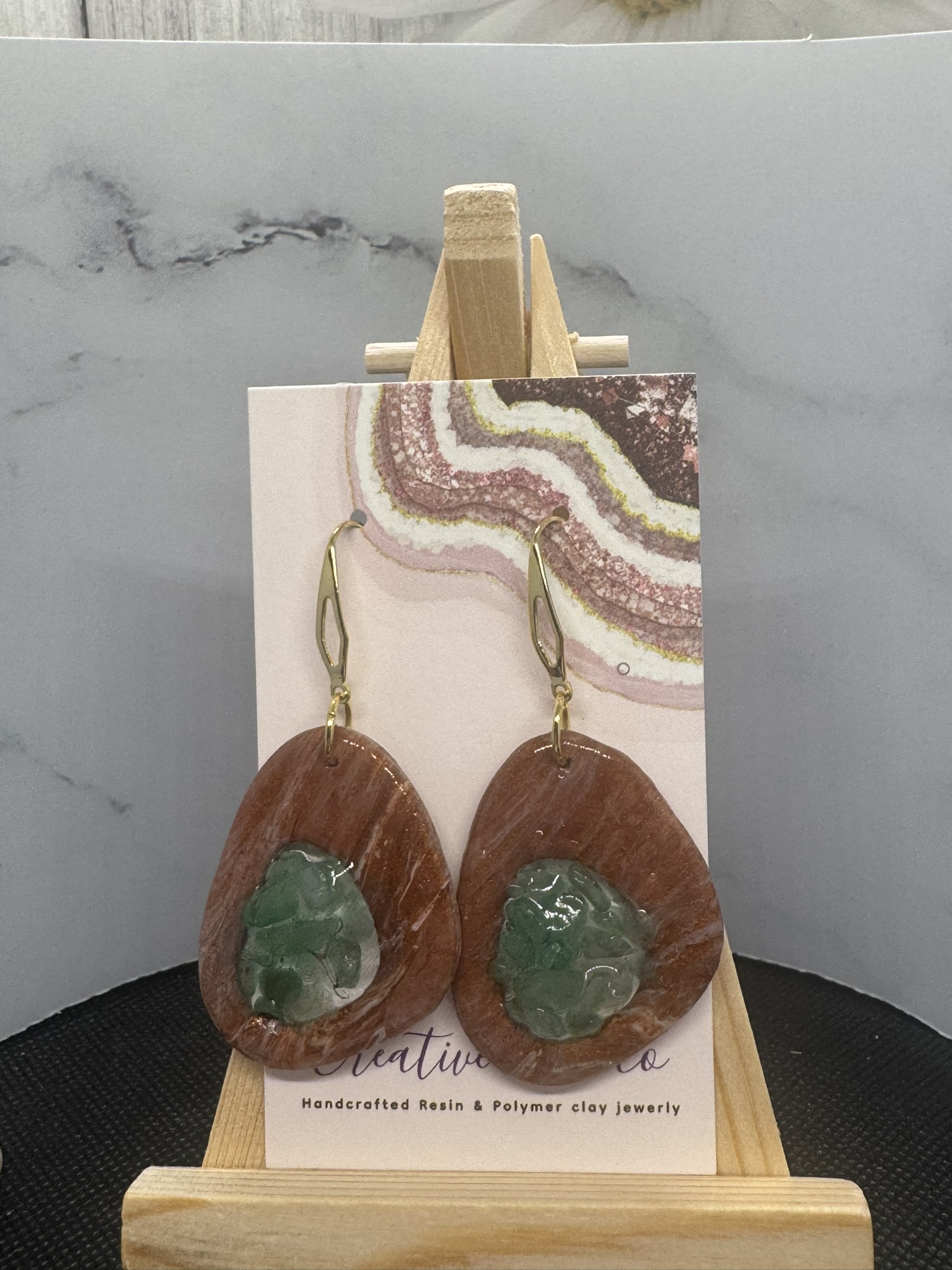 Green Aventurine Clay Dangles