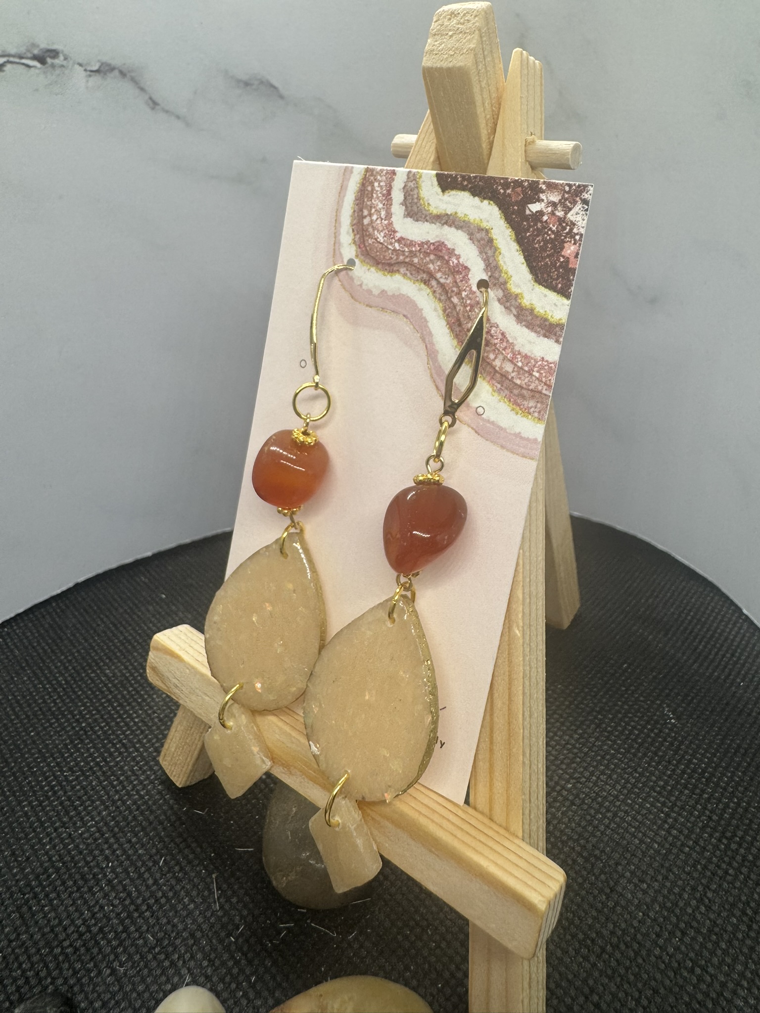 Faux Opal and Gemstone Dangles