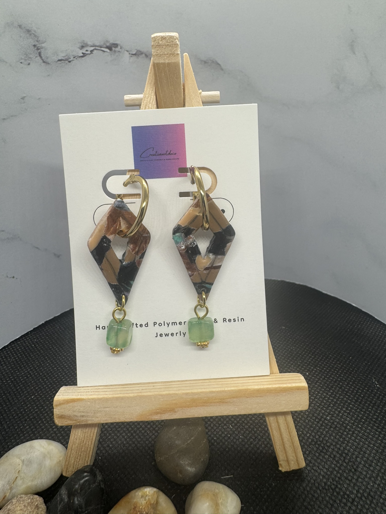 Faux Stone and Gemstone Earrings
