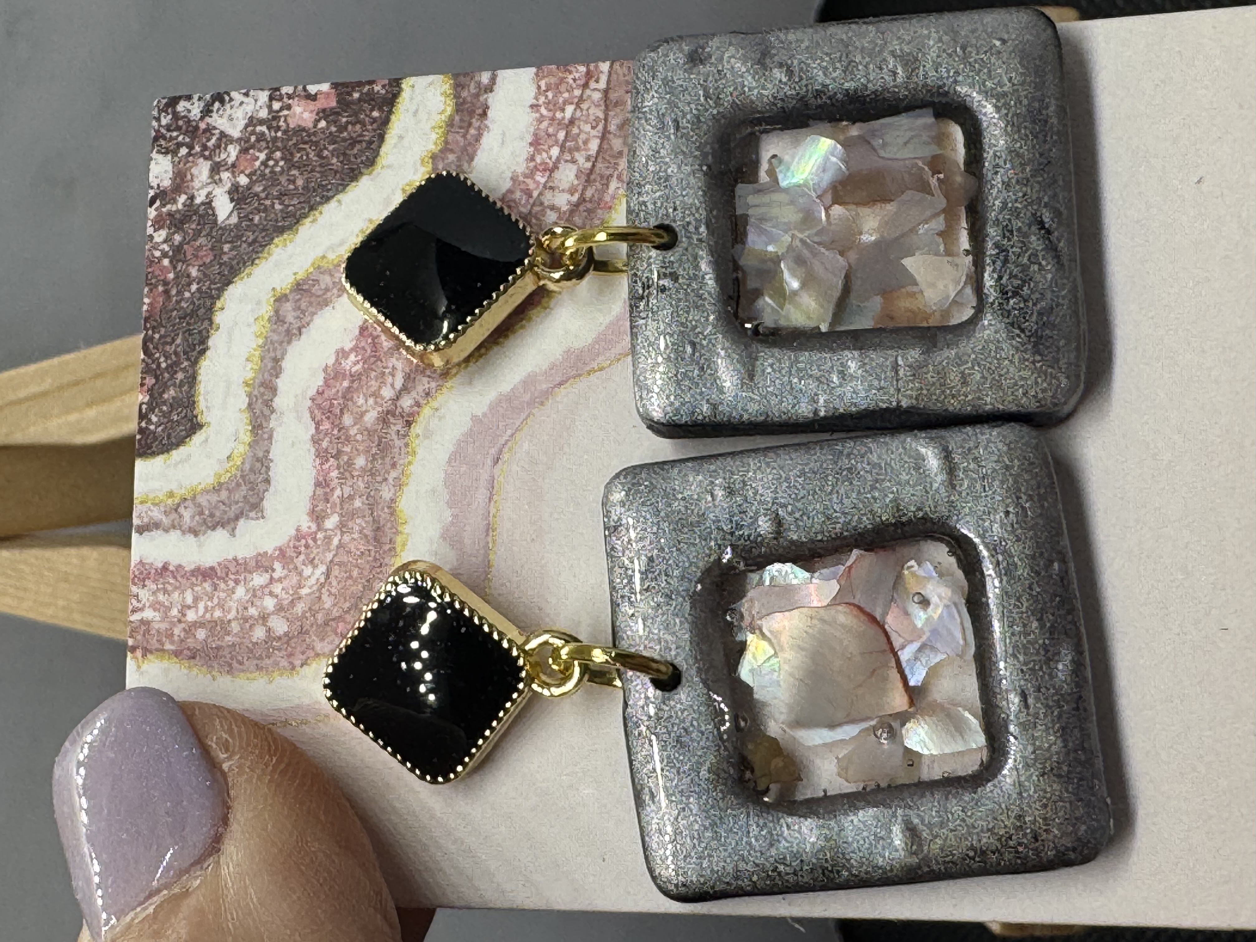Handcrafted Geometric Dangle Earrings
