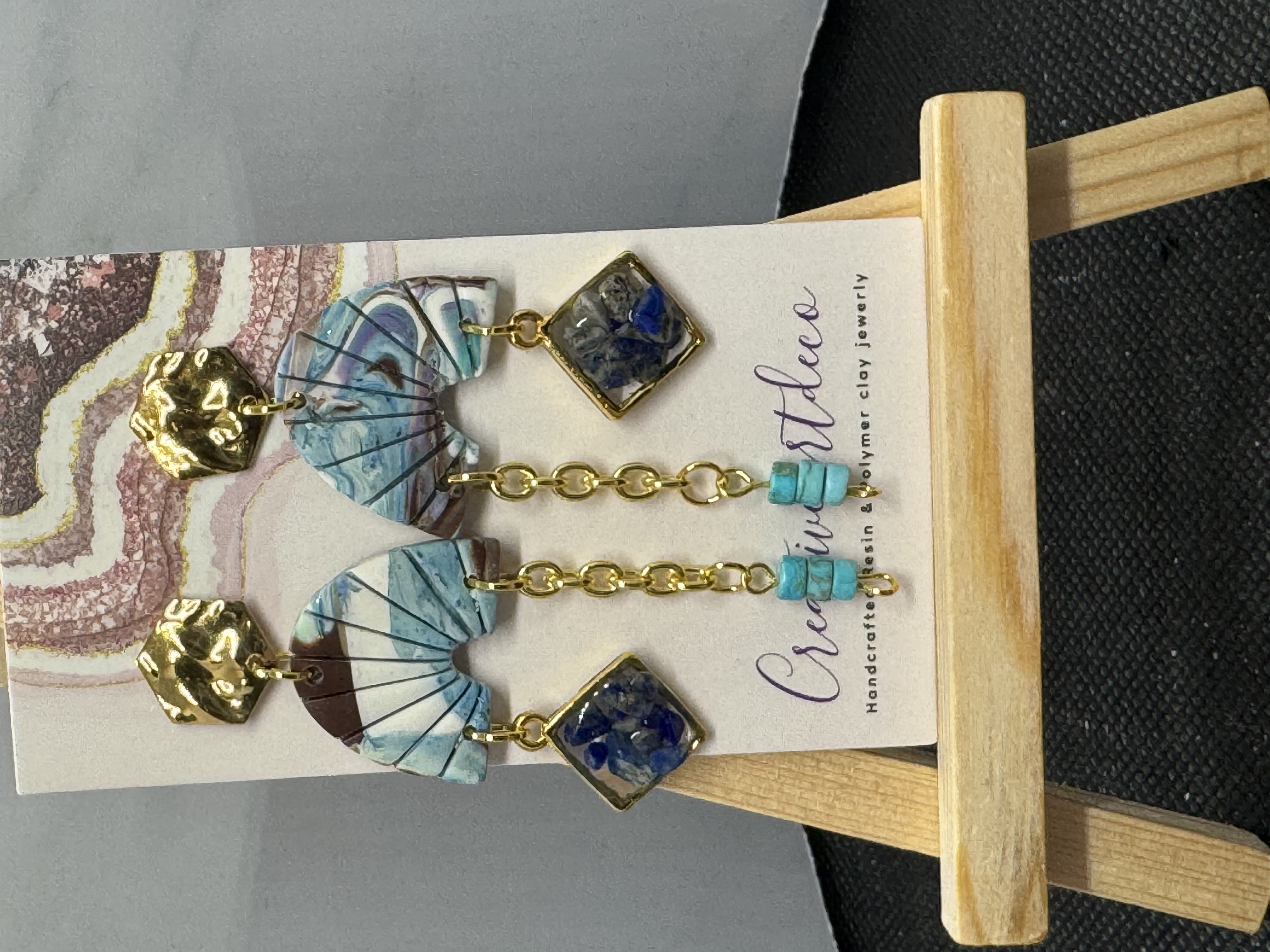 Handcrafted Dangle Gemstone Earrings