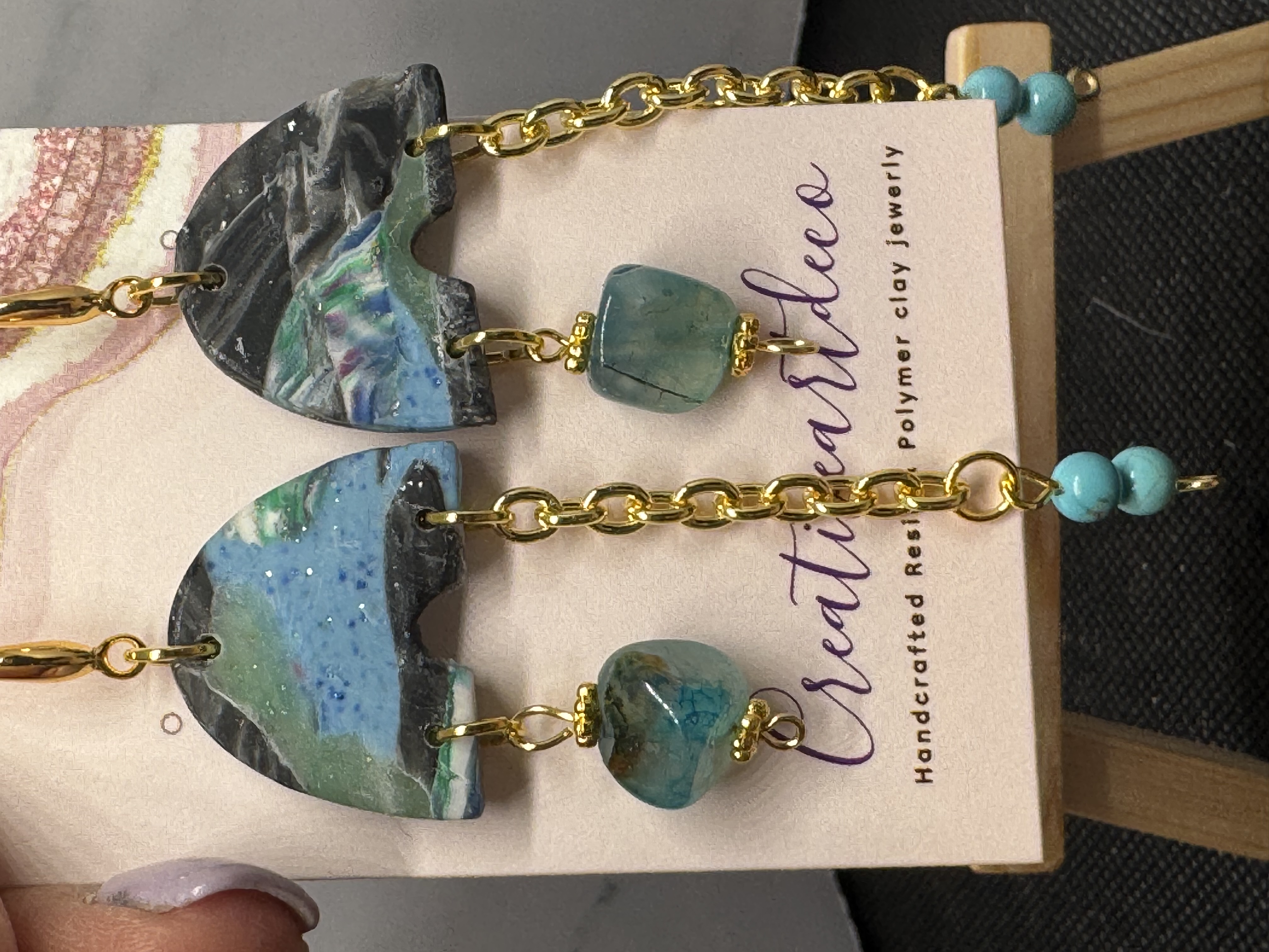 Contemporary Gemstone chain Dangles