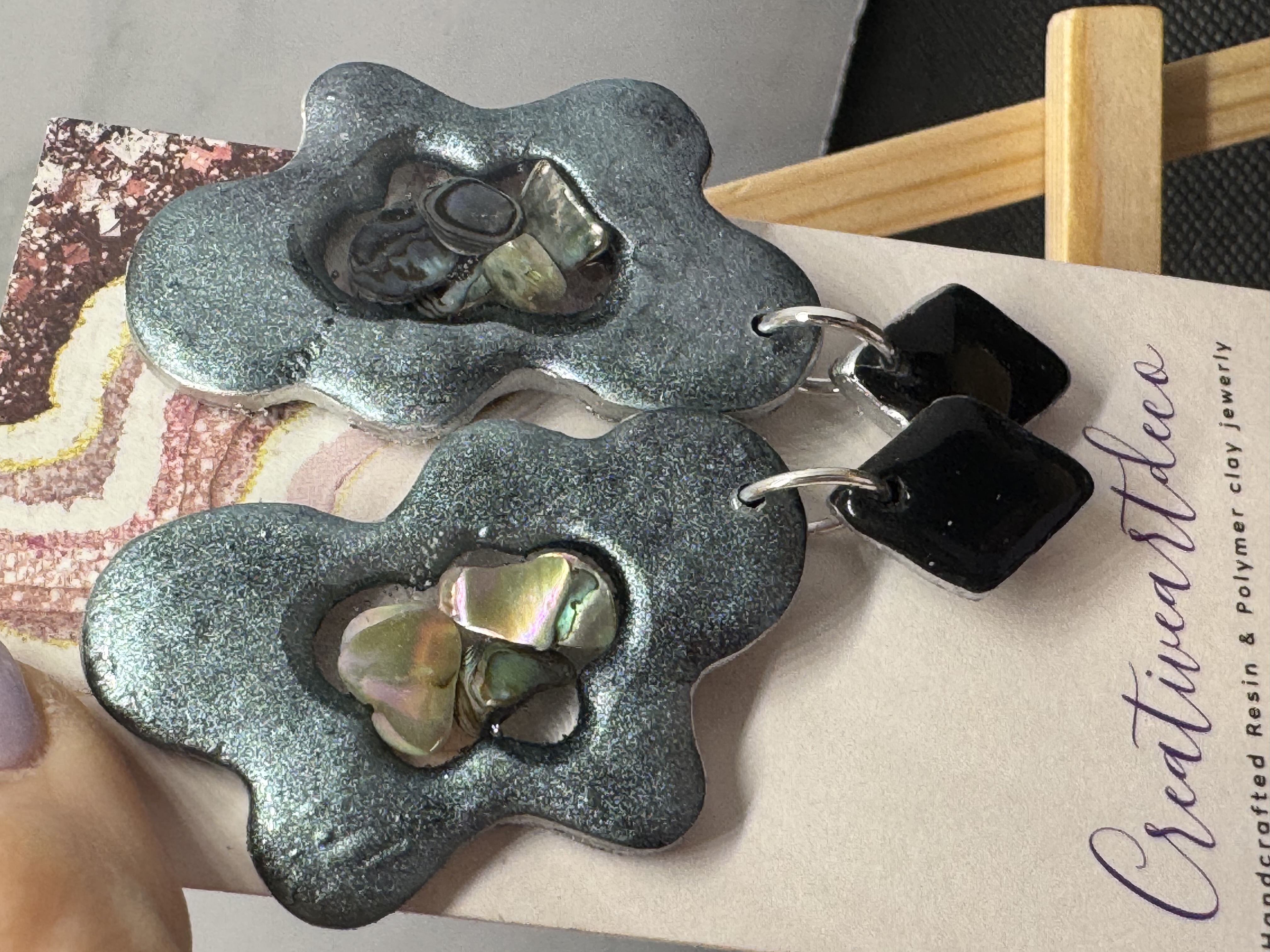 Organic Abalone Statement Earrings