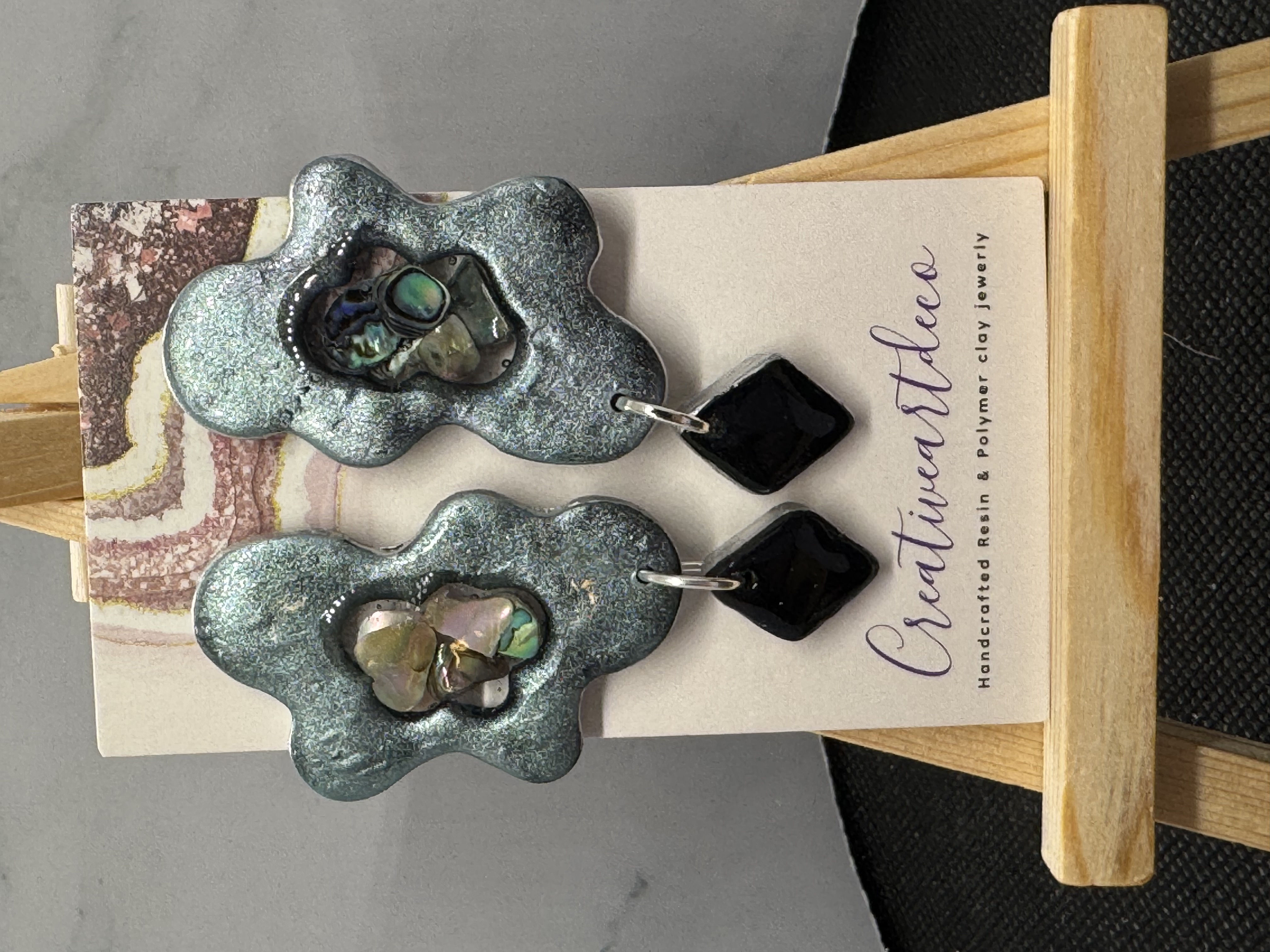 Organic Abalone Statement Earrings