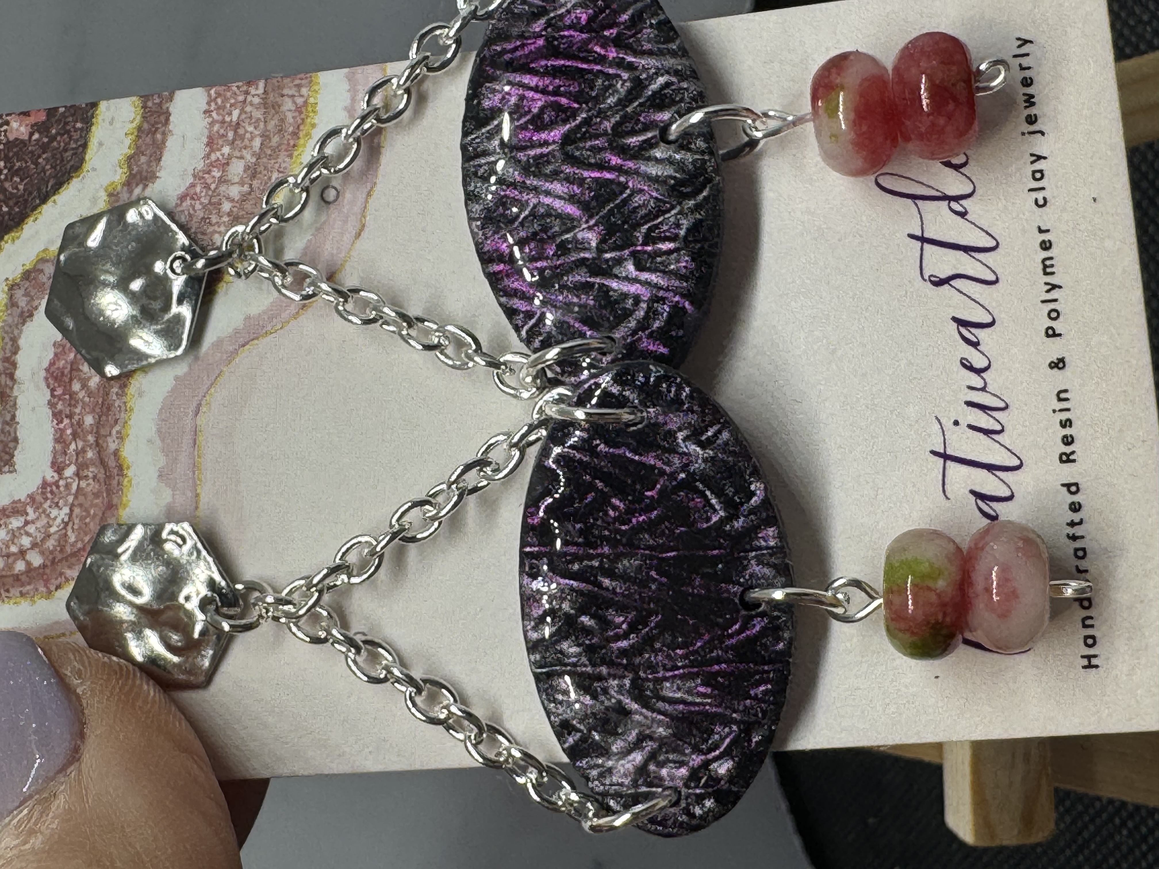 Shimmering chain and Gemstone Dangles