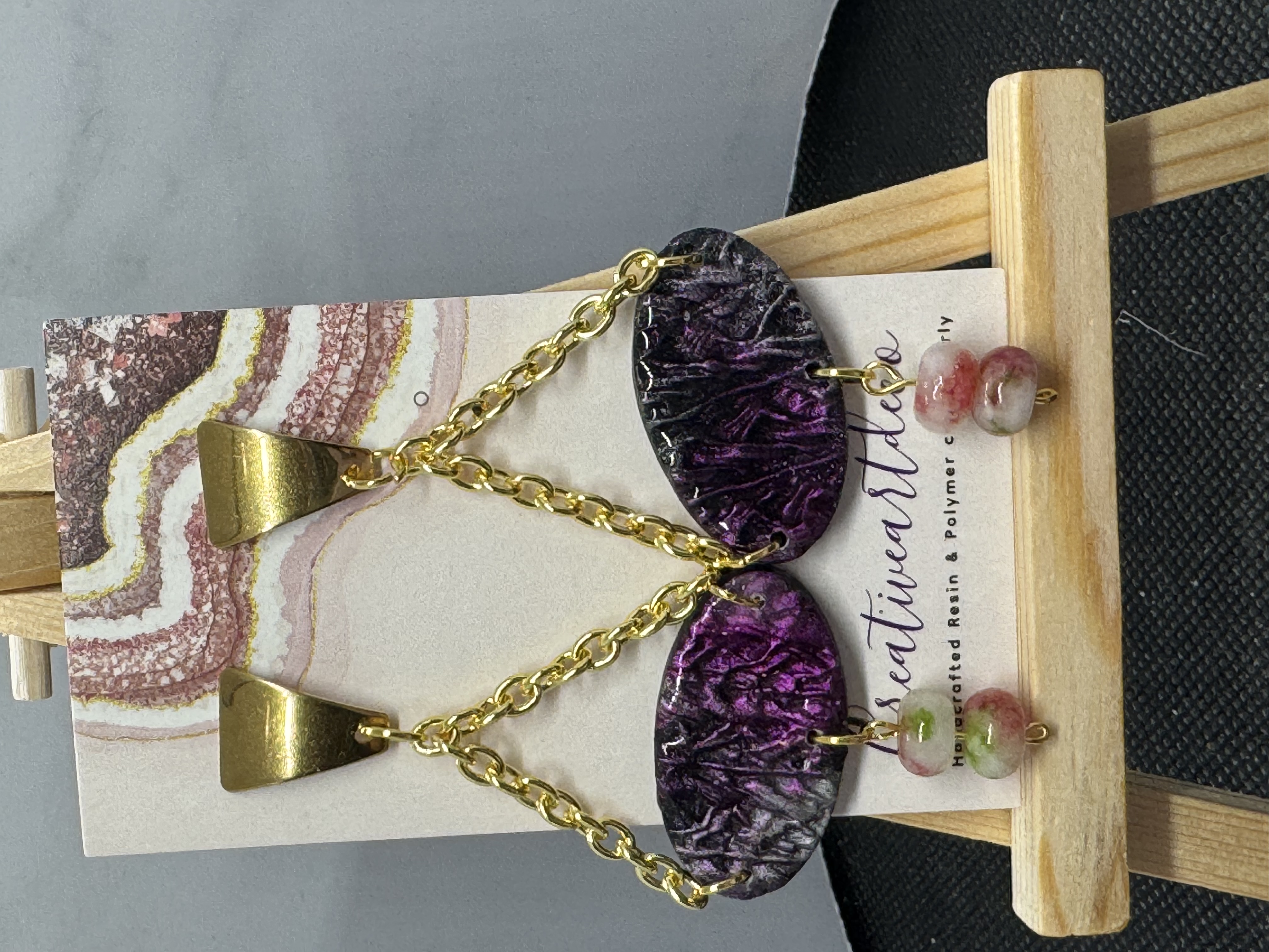 Shimmering chain and Gemstone Dangles