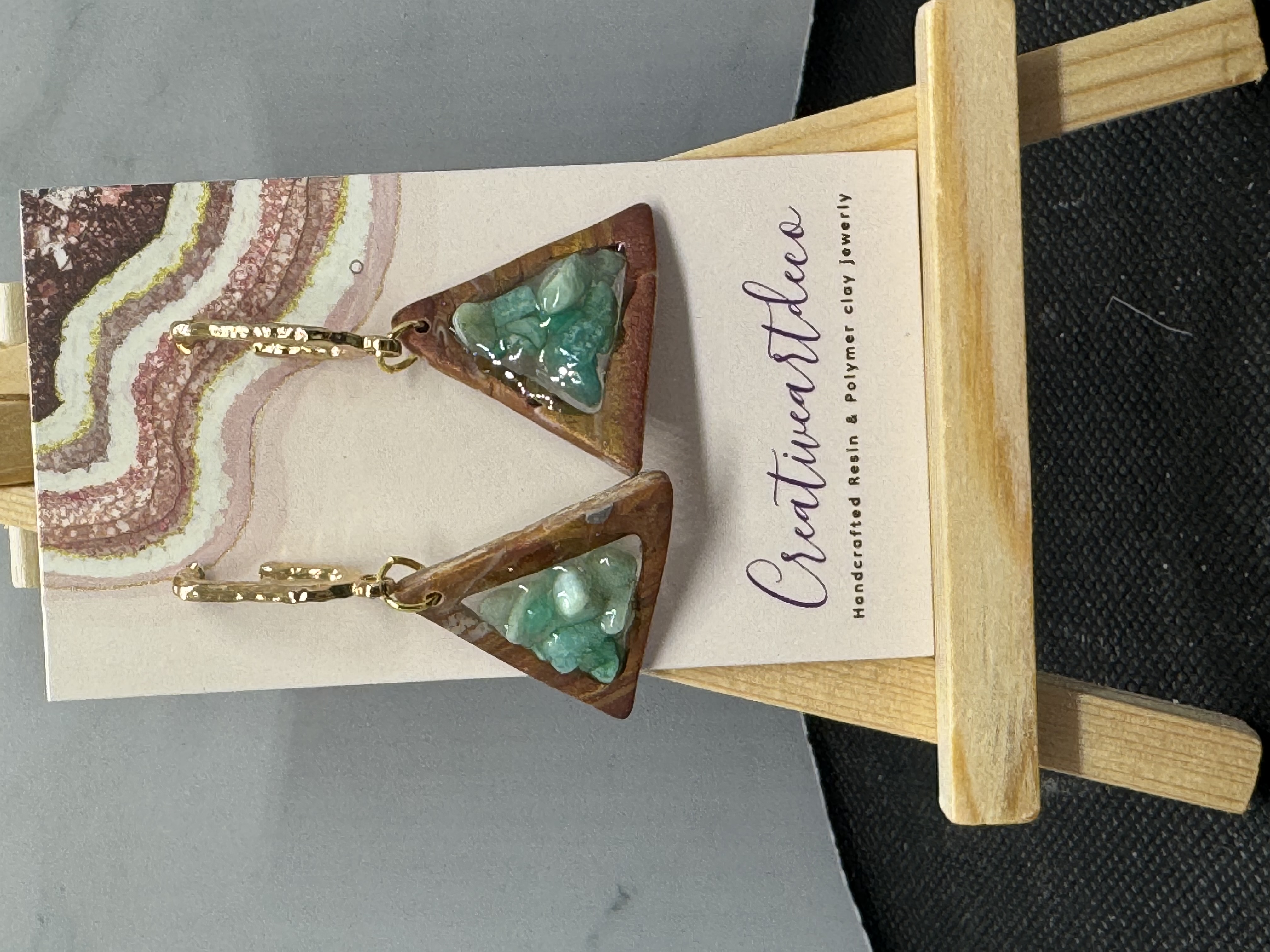 Aventurine Triangle Dangles