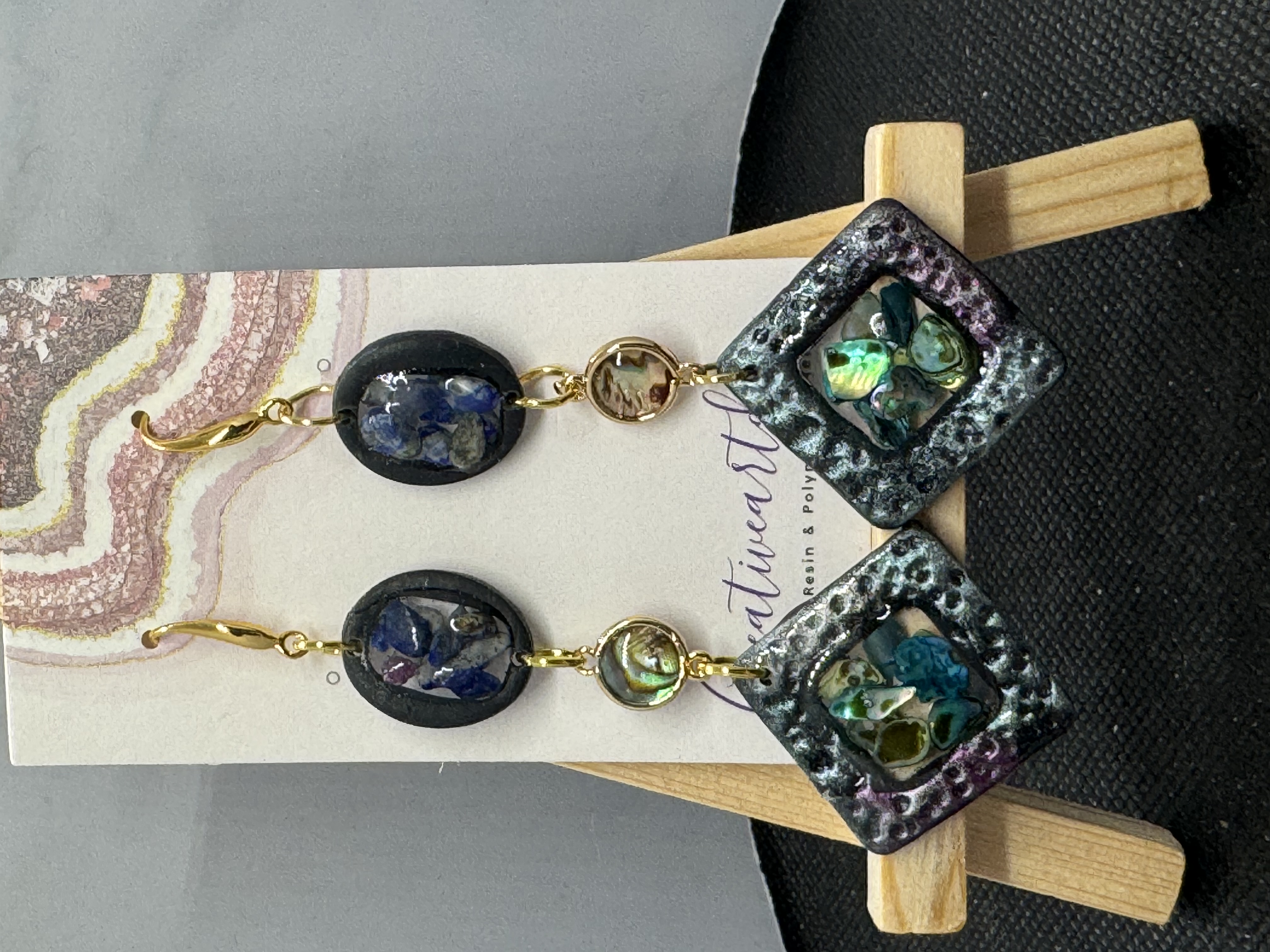 Statement Abalone and Blue Jasper Dangles