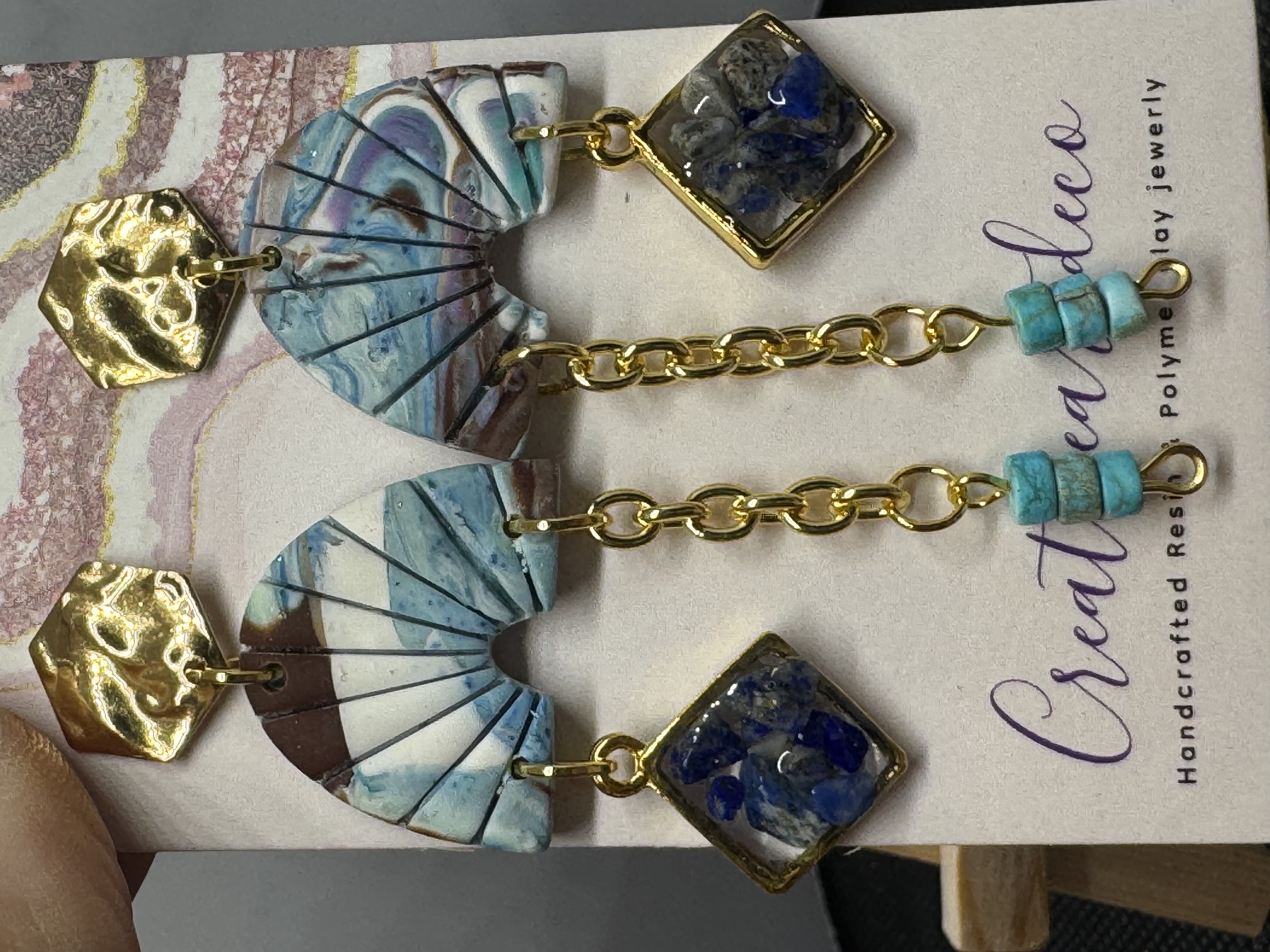 Handcrafted Dangle Gemstone Earrings