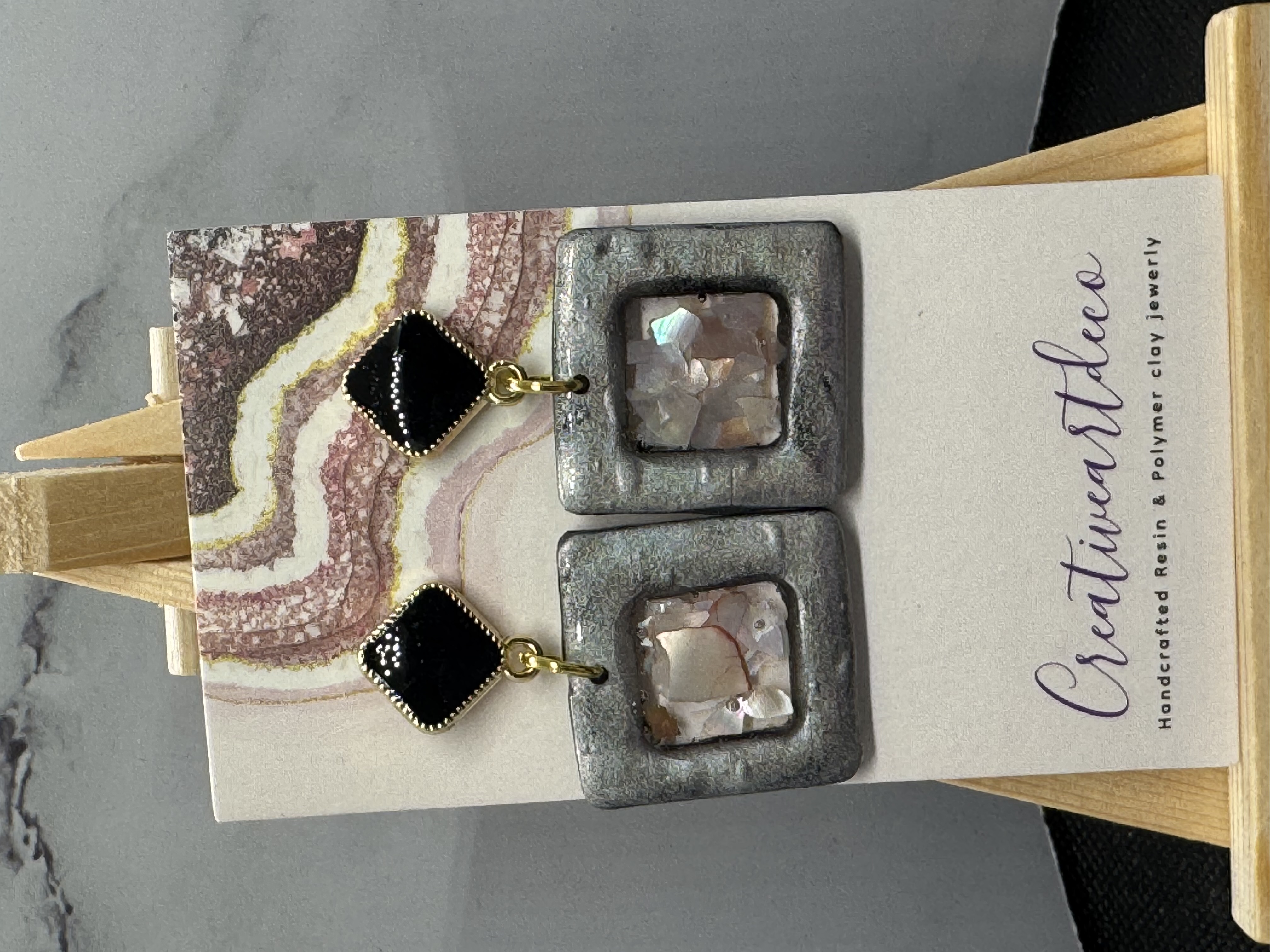 Handcrafted Geometric Dangle Earrings