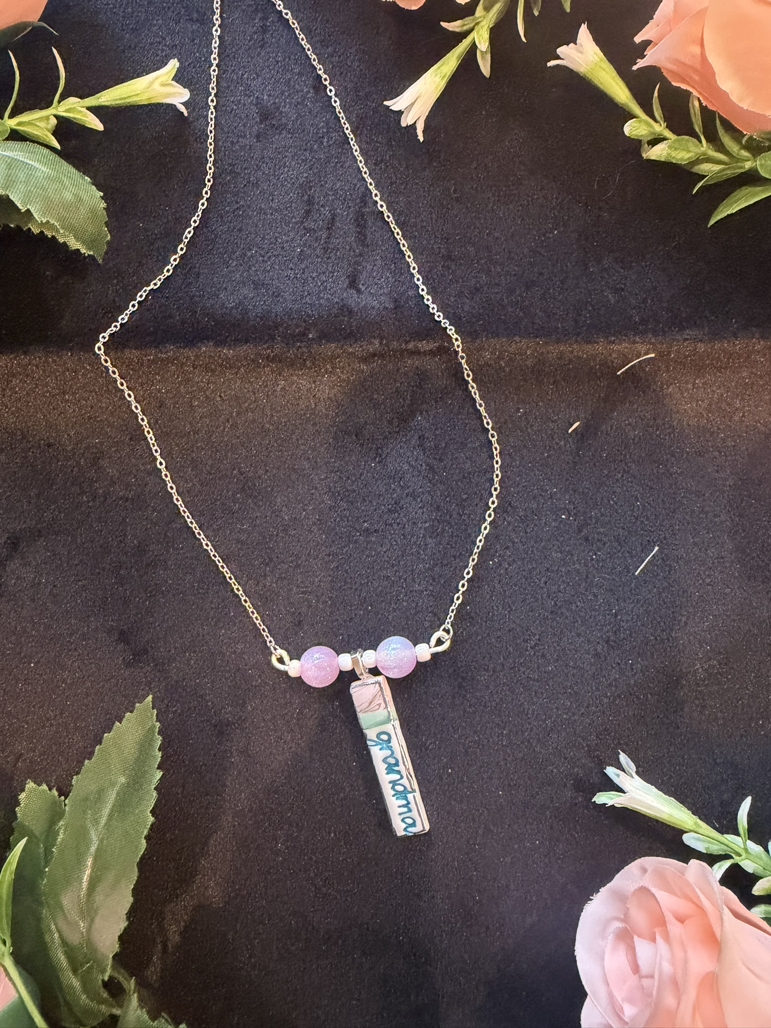 Grandma and Glass Bead Necklace