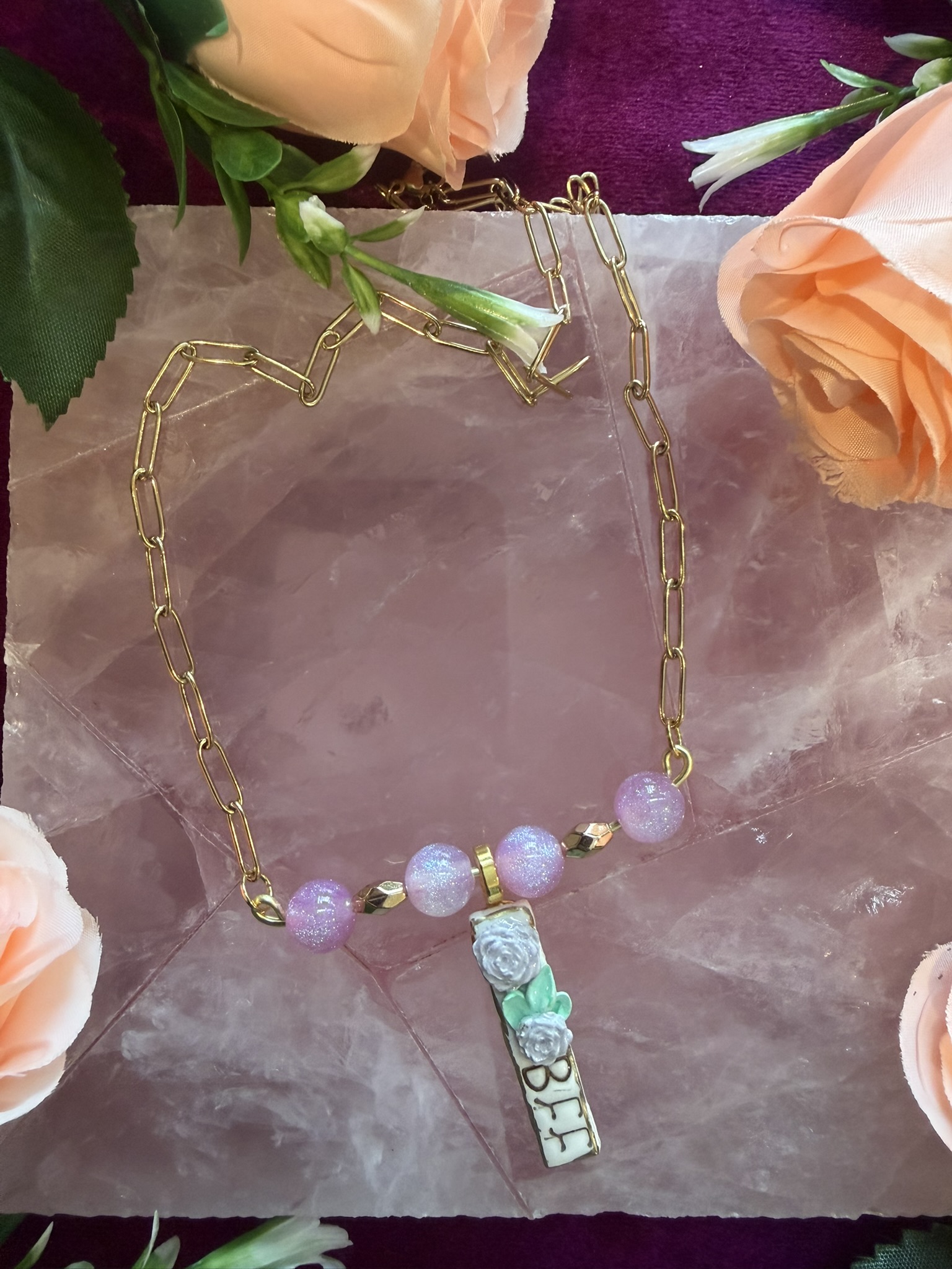 Lavender Glass BFF Necklace