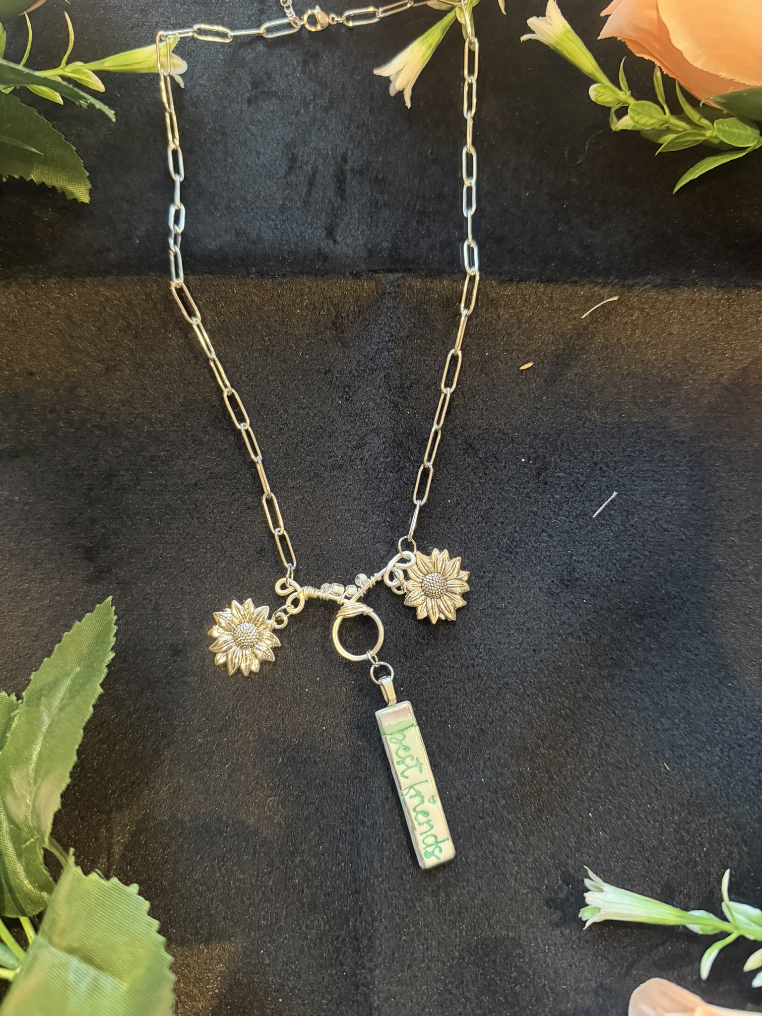 Sunflower BestFriend Charm Necklace