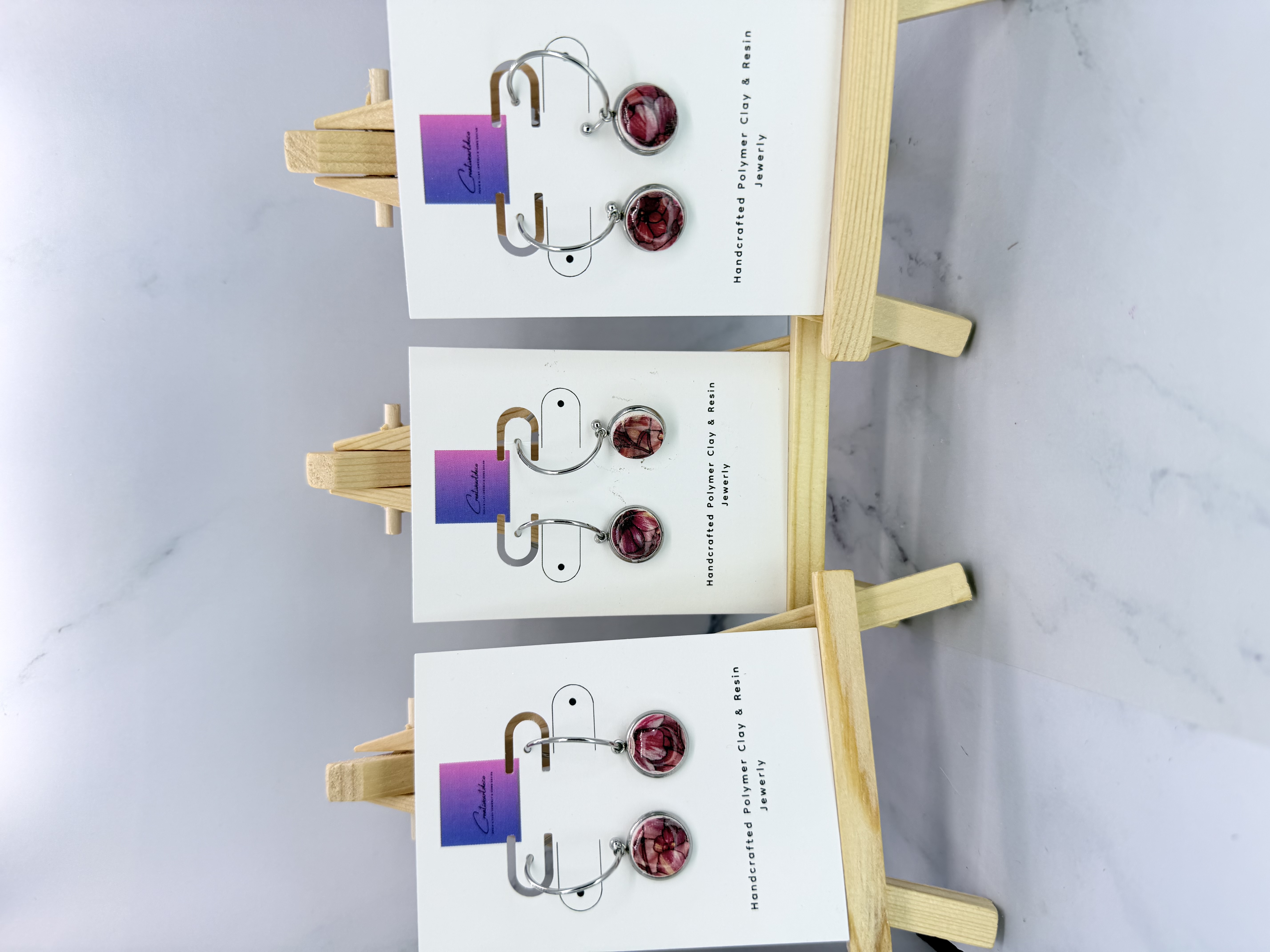 Holiday Christmas Floral Hoop Earrings