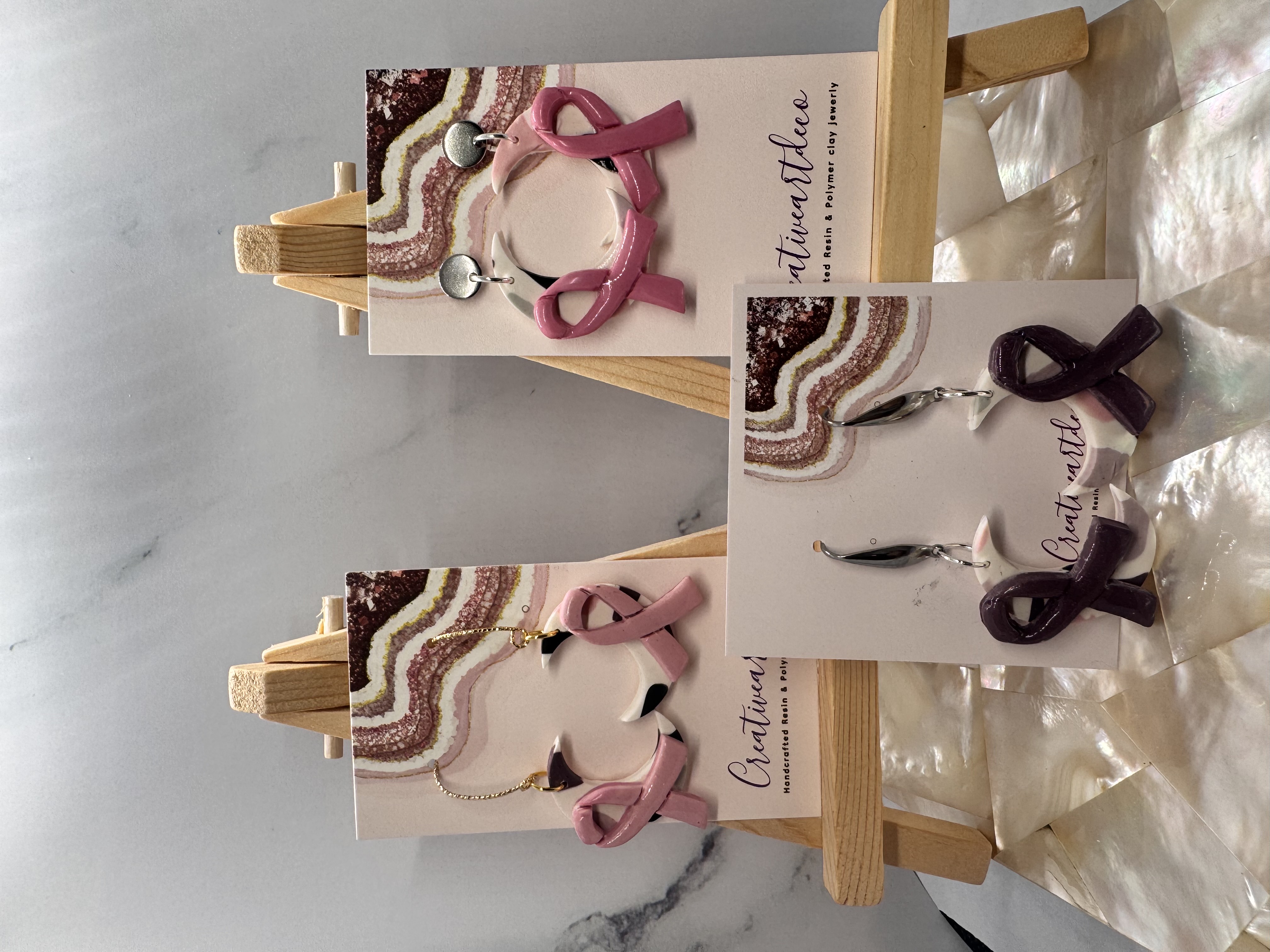 Handcrafted Awareness Ribbon Earrings