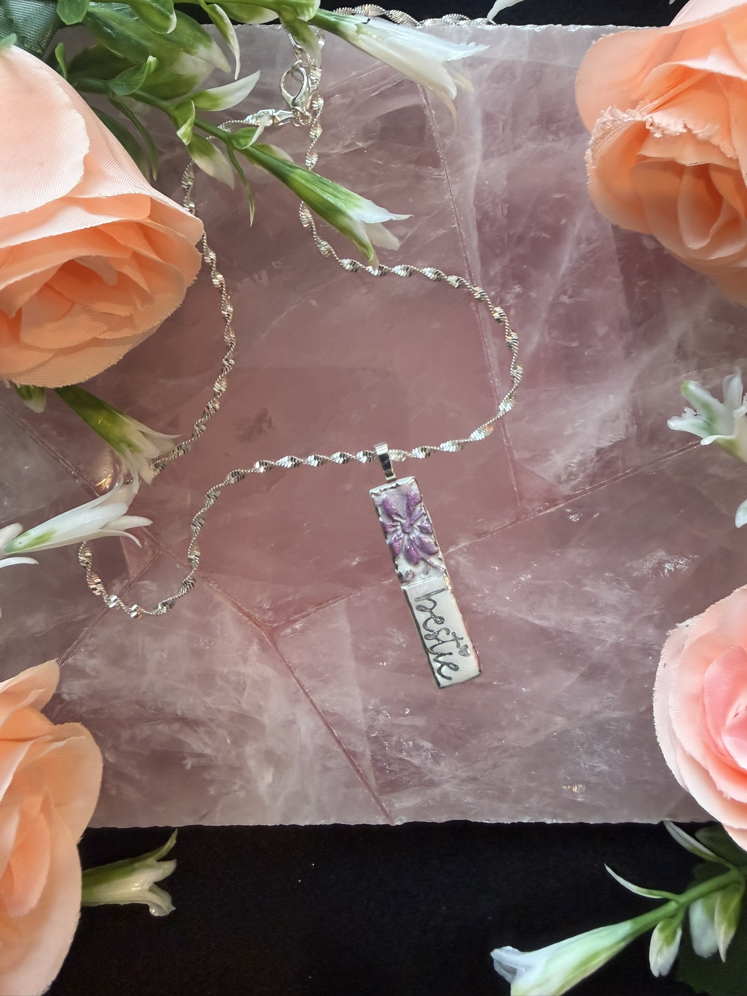 Floral 'Bestie' Necklace