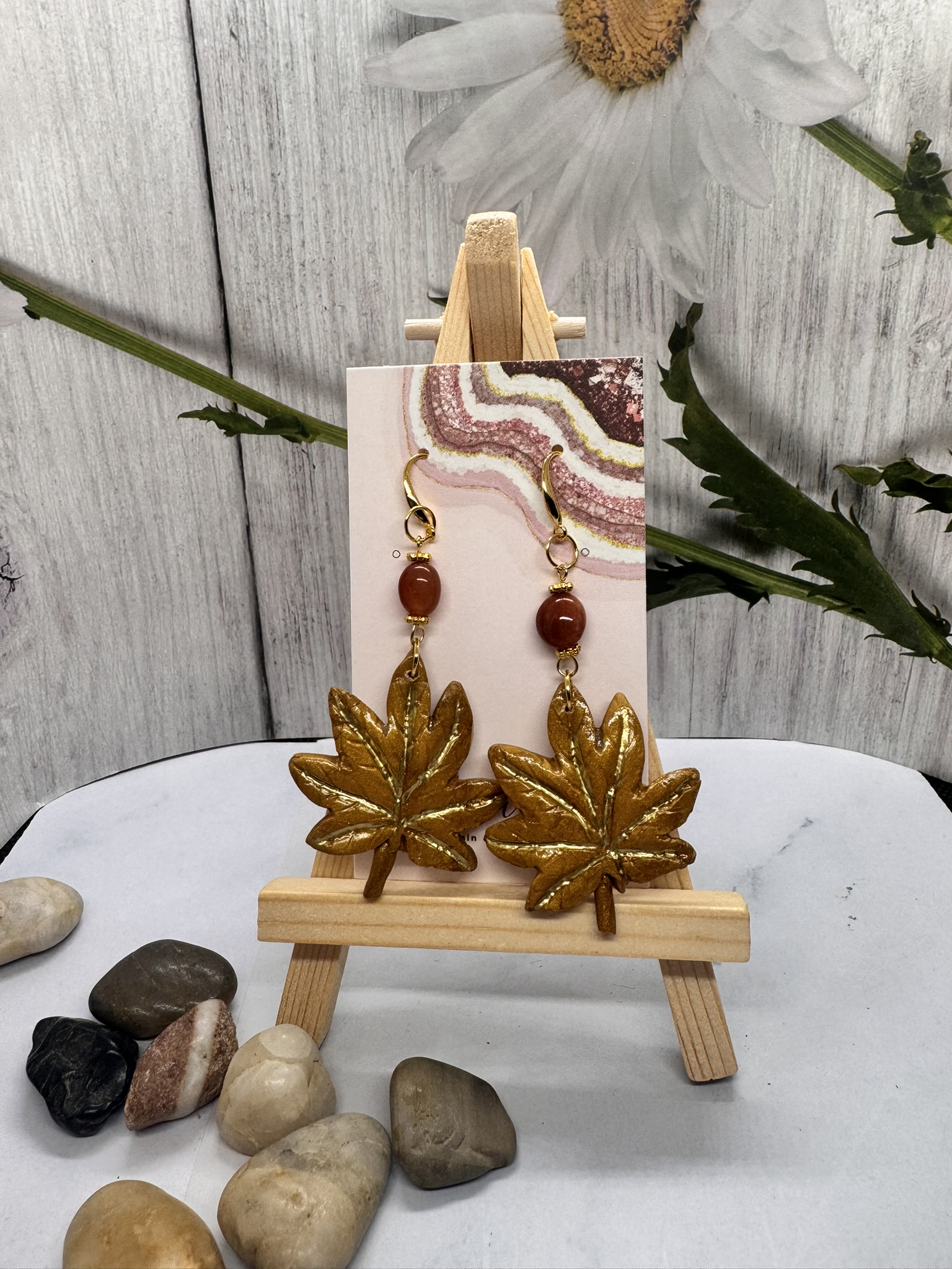Golden Maple Leaf Earrings