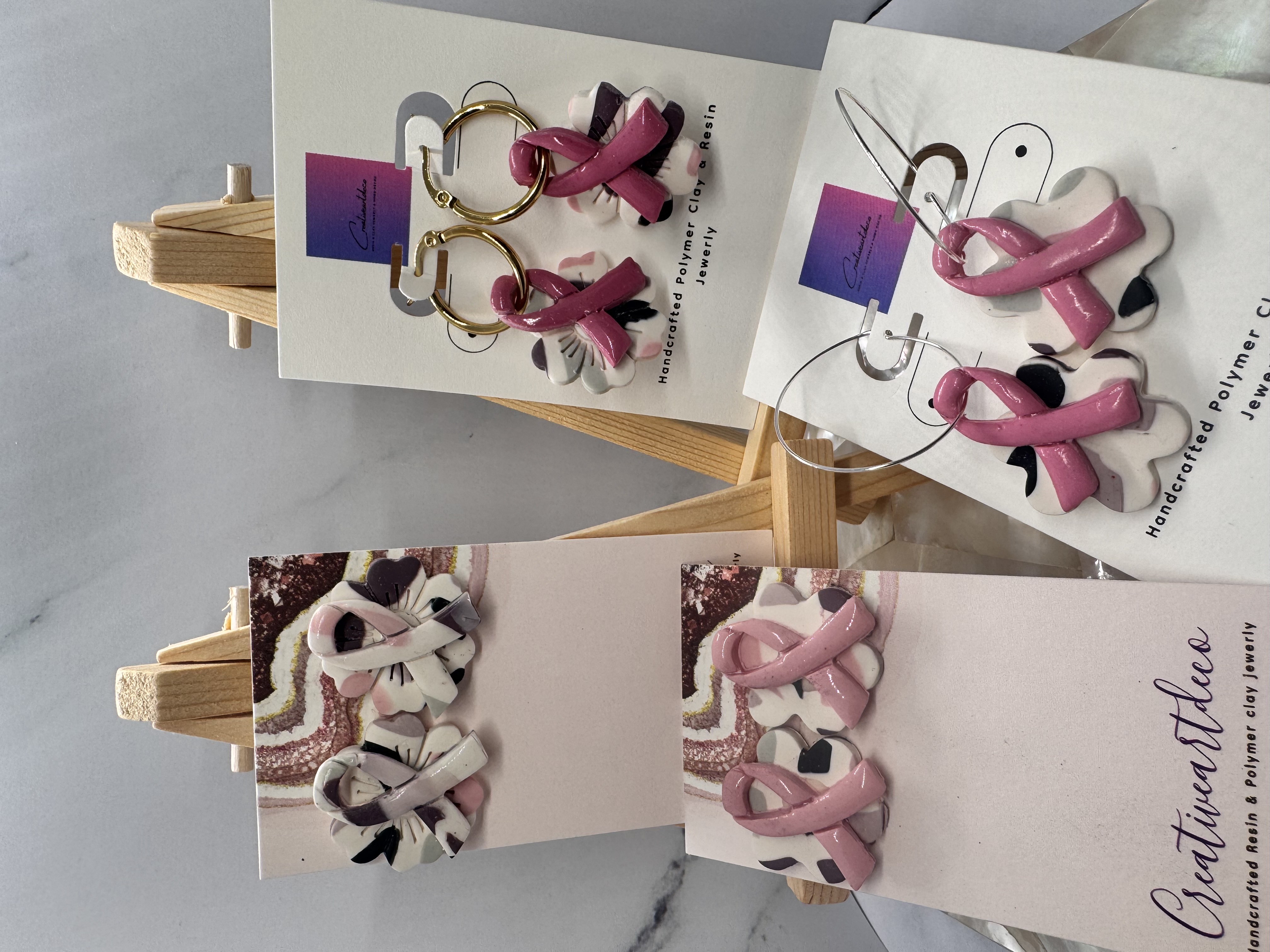 Handcrafted Pink Ribbon Cancer Awareness