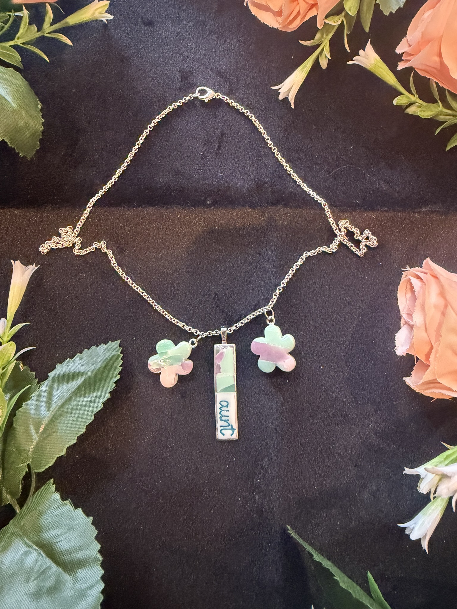 Aunt Floral Charm Necklace
