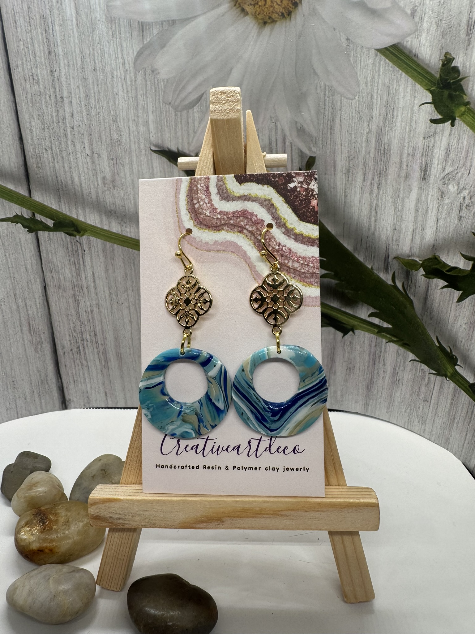 Open Circle and Gold Plated Charm Dangle