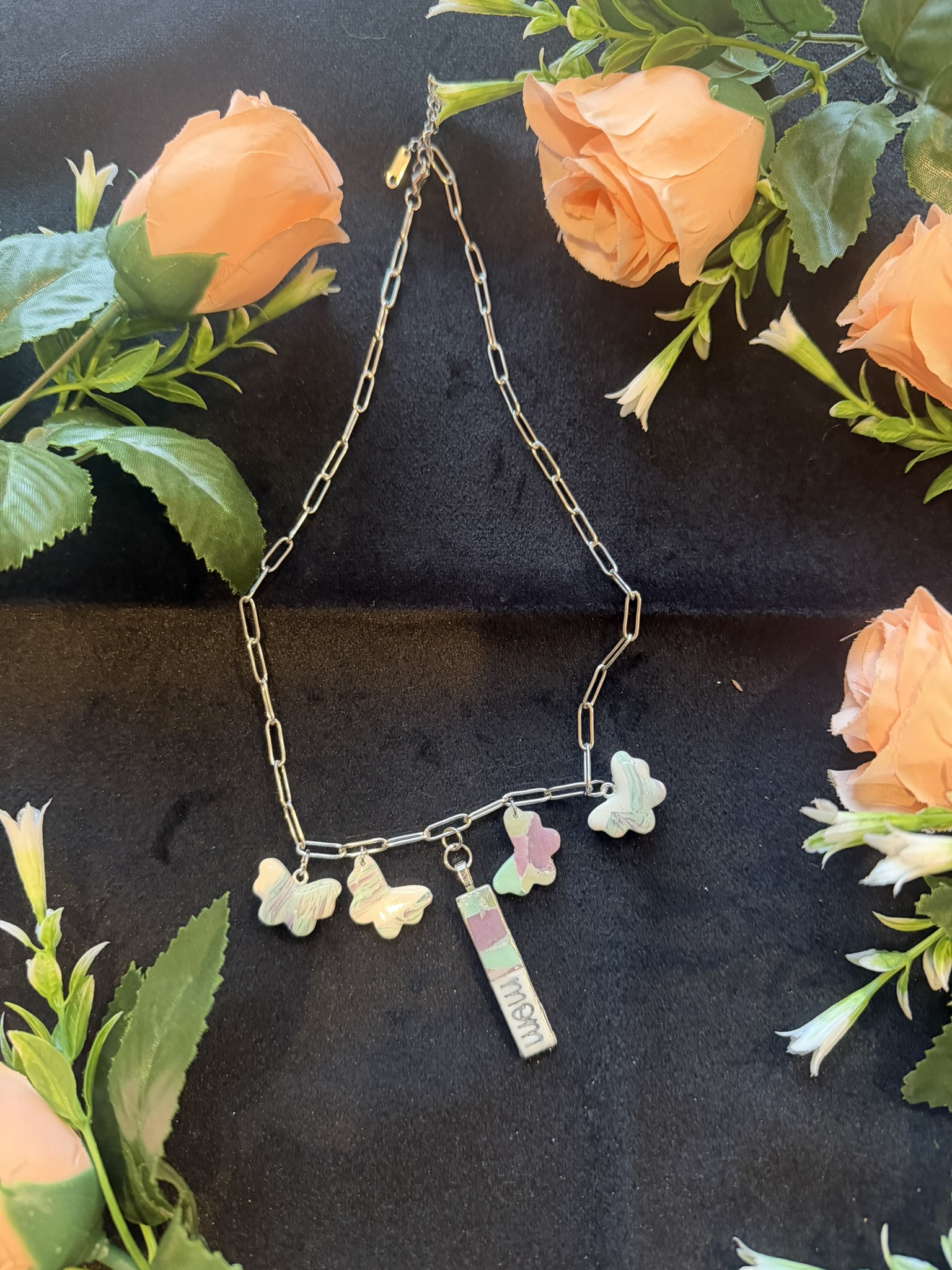 Mom Butterfly Charm Necklace