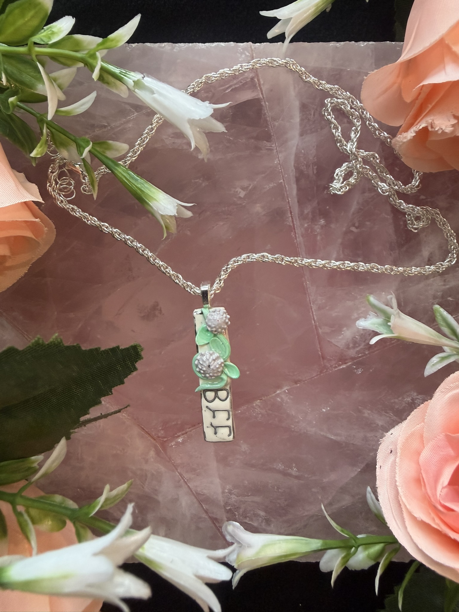 BFF Floral Bar  Necklace