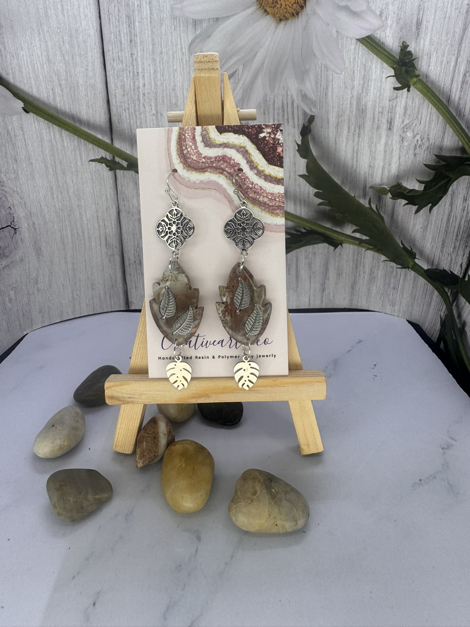 Boho Leaf Drop Earrings