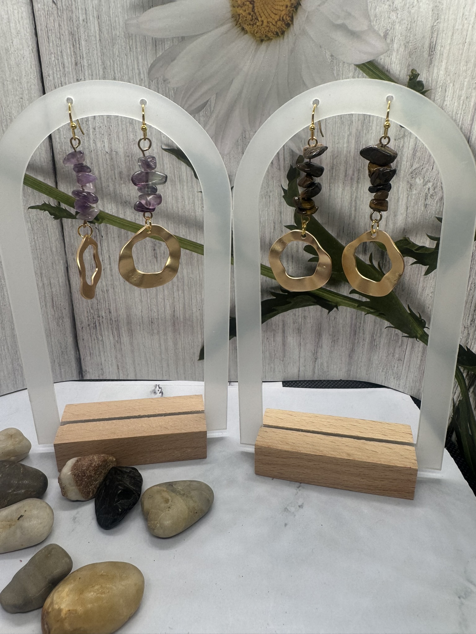 Gemstone Drop Earrings