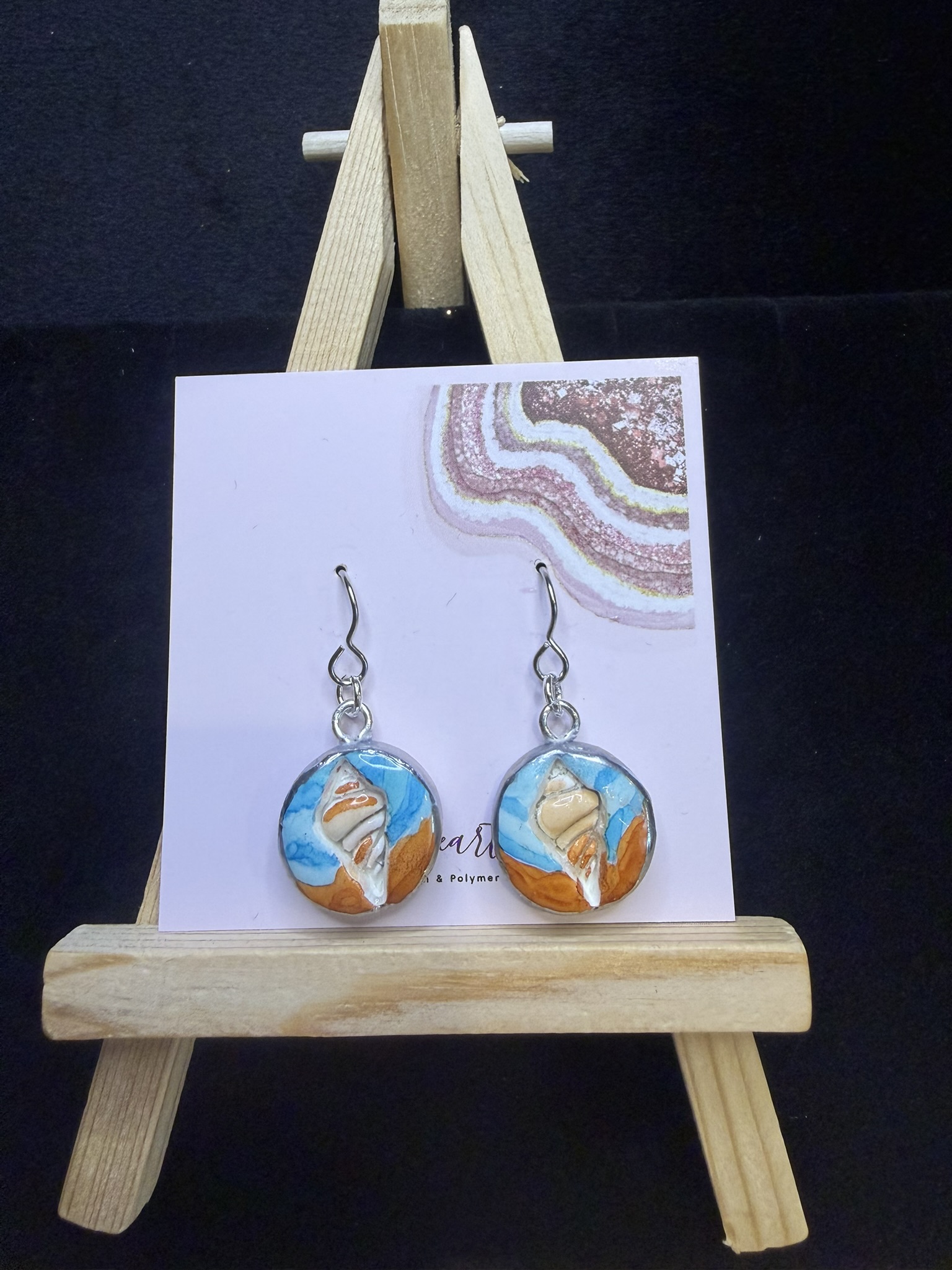 Seashell Art Dangle Earrings