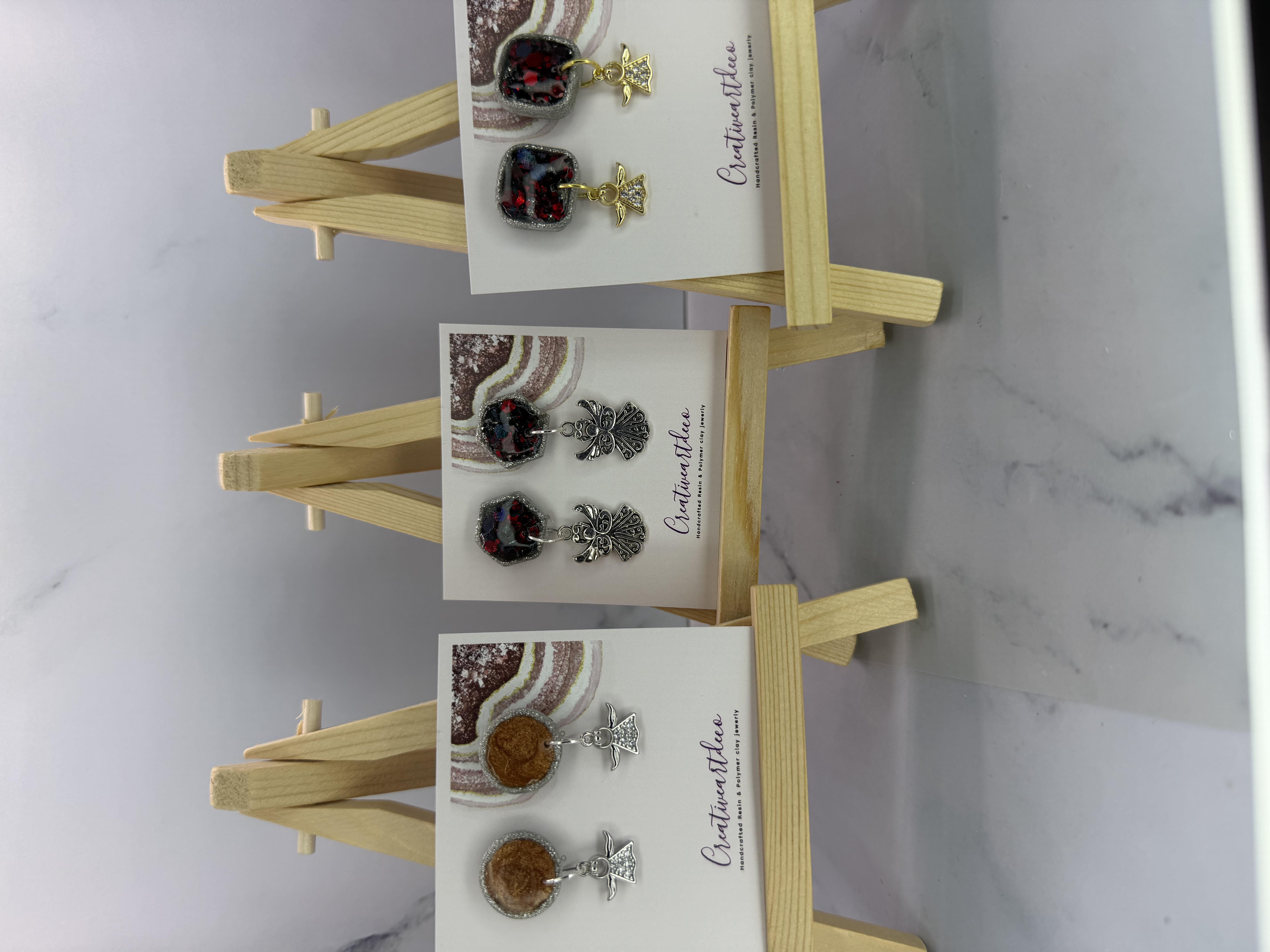 Clay and Resin Angel Studs